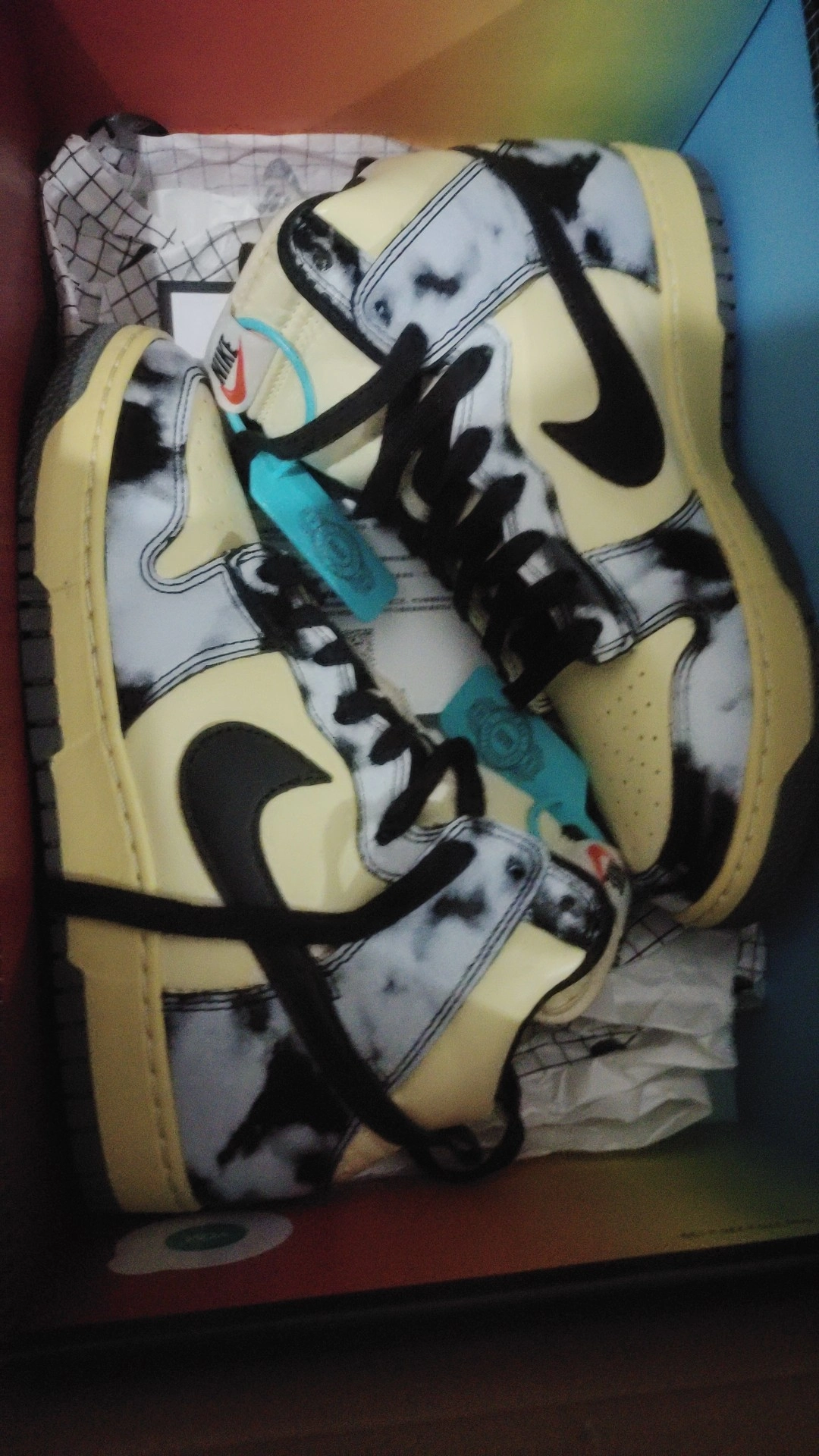 custom review-Nike Dunk High SP 'Черный ACID Wash' Высокие Кроссовки для скейтбординга Unisex Серый Черный