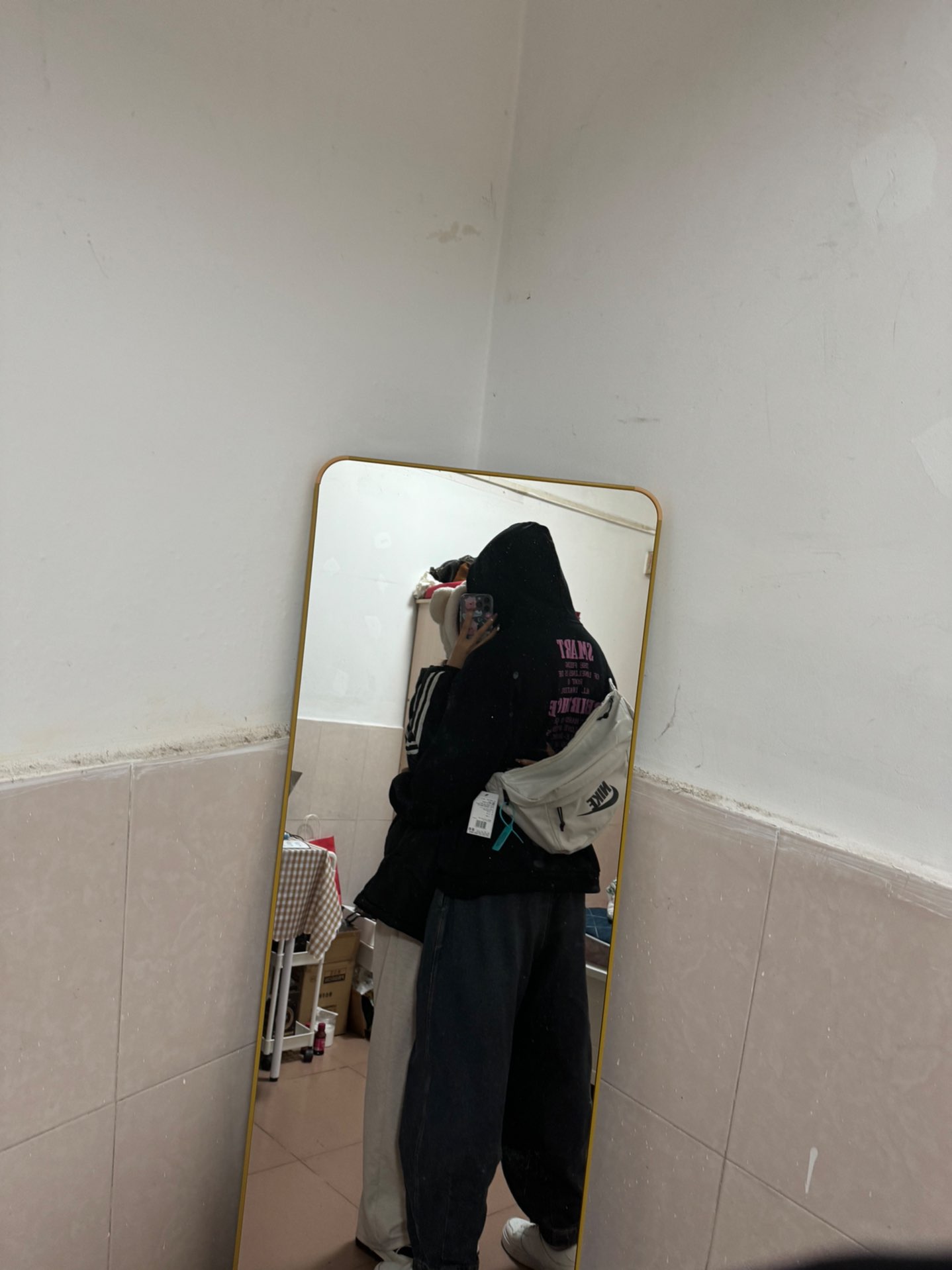 custom review-Nike Ткань Сумка через плечо Слинг-сумка Сумка на пояс Unisex Light Кость