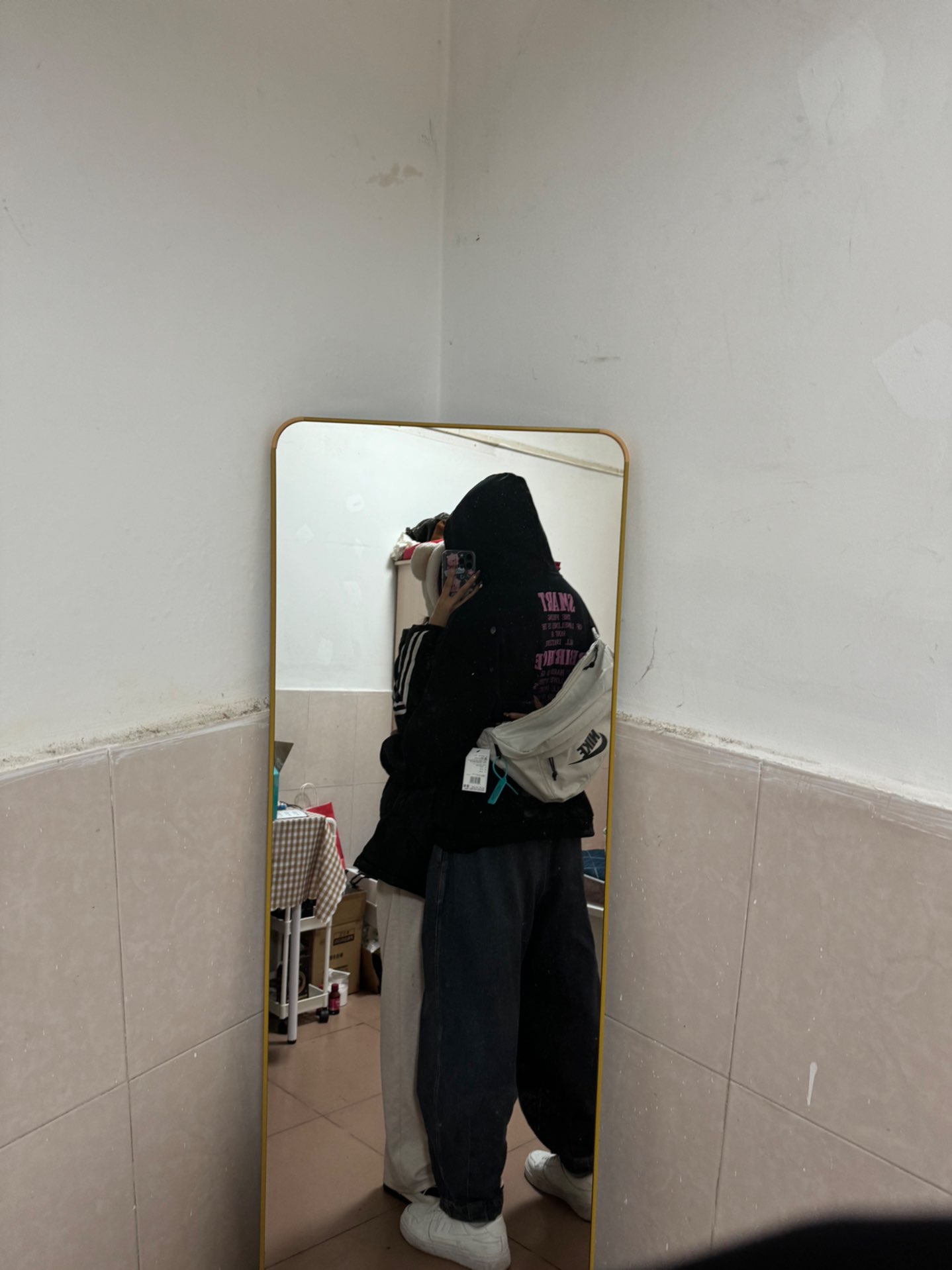 custom review-Nike Ткань Сумка через плечо Слинг-сумка Сумка на пояс Unisex Light Кость