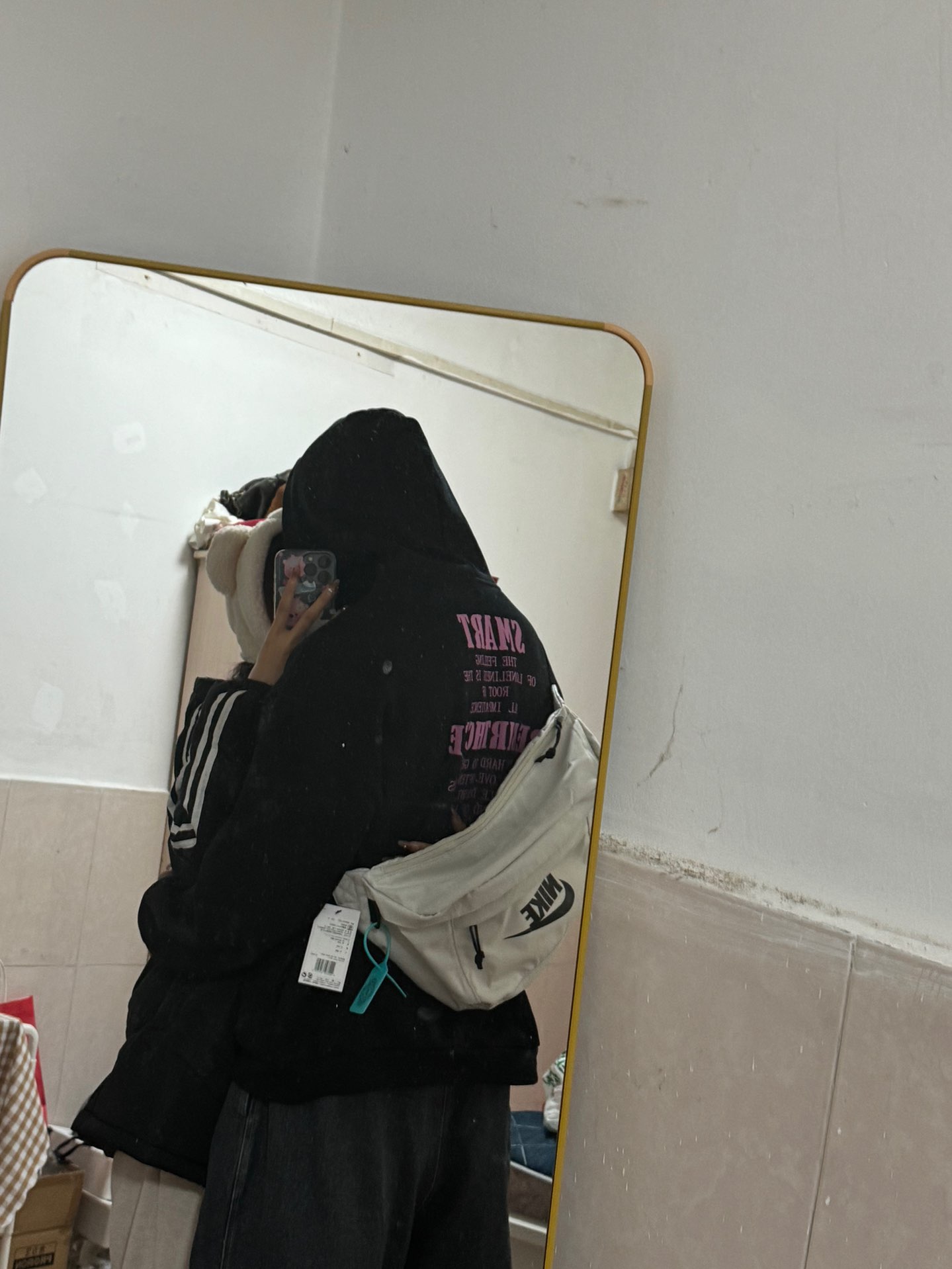 custom review-Nike Ткань Сумка через плечо Слинг-сумка Сумка на пояс Unisex Light Кость