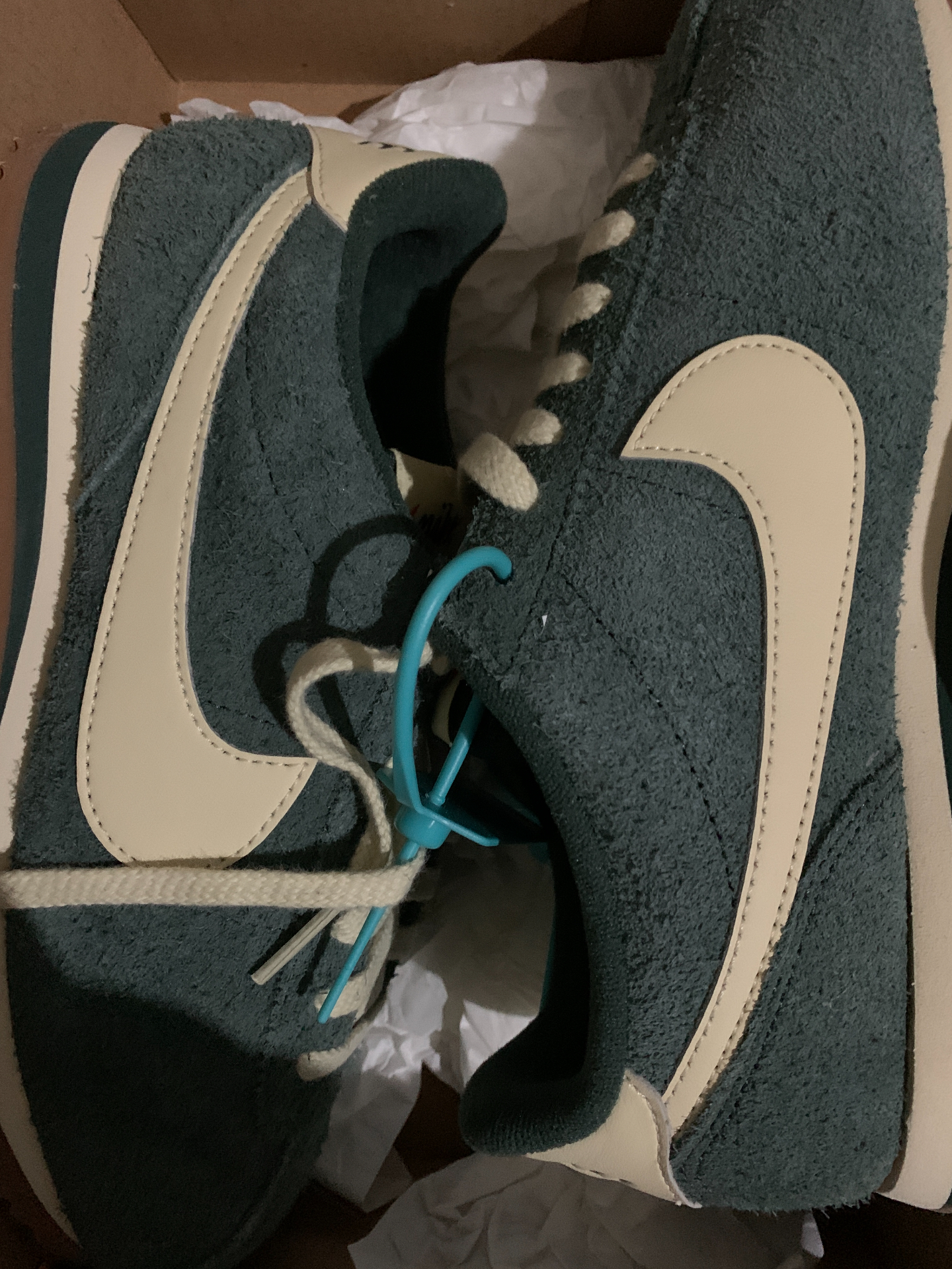 custom review-Nike Cortez Vintage Suede Low Топ Повседневный Городской Коммутер Беговые кроссовки Женские Зеленый