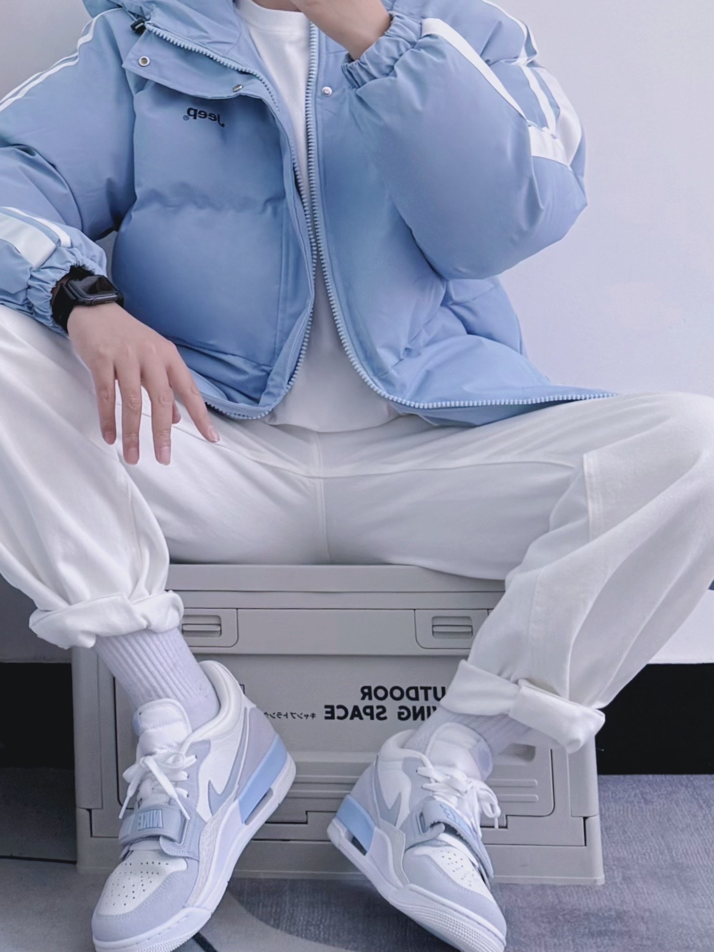 秋冬蓝白系穿搭 男生也能清爽干净