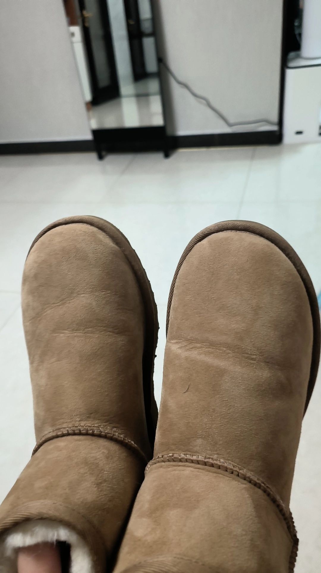 custom review-UGG CLASSIC MINI Термический Устойчивый к истиранию Короткий Снегобут Женские Каштановый