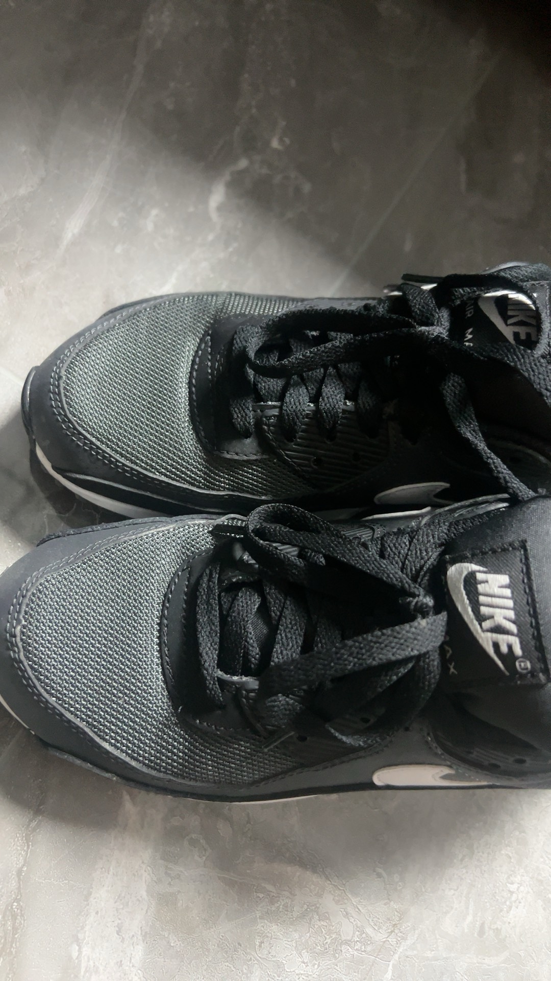 custom review-Nike Air Max 90 Устойчивый к истиранию Низкий Топ Повседневные Беговые кроссовки Унисекс Железо Серый Черный