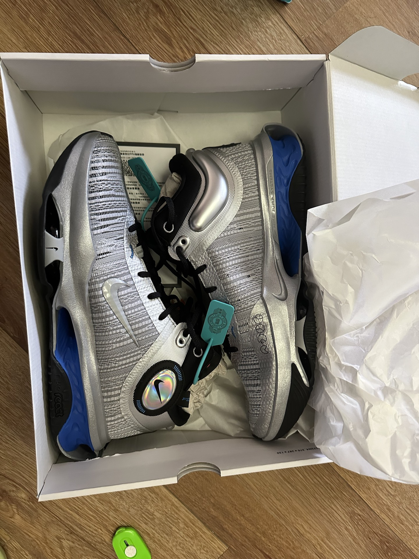 custom review-Nike Air Zoom г.T. Jump 2 Asw EP High Топ Баскетбольные кроссовки Мужской Серый черный синий Азиатская Версия