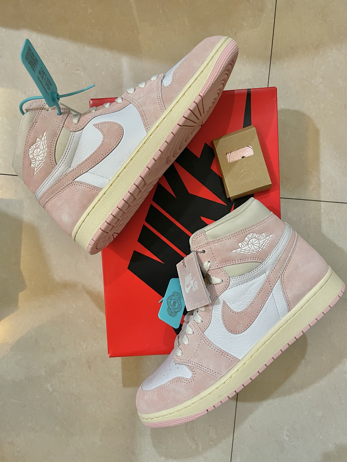 custom review-Jordan Air Jordan 1 Washed Pink High Top Vintage Баскетбольные Кроссовки Женские Pink White