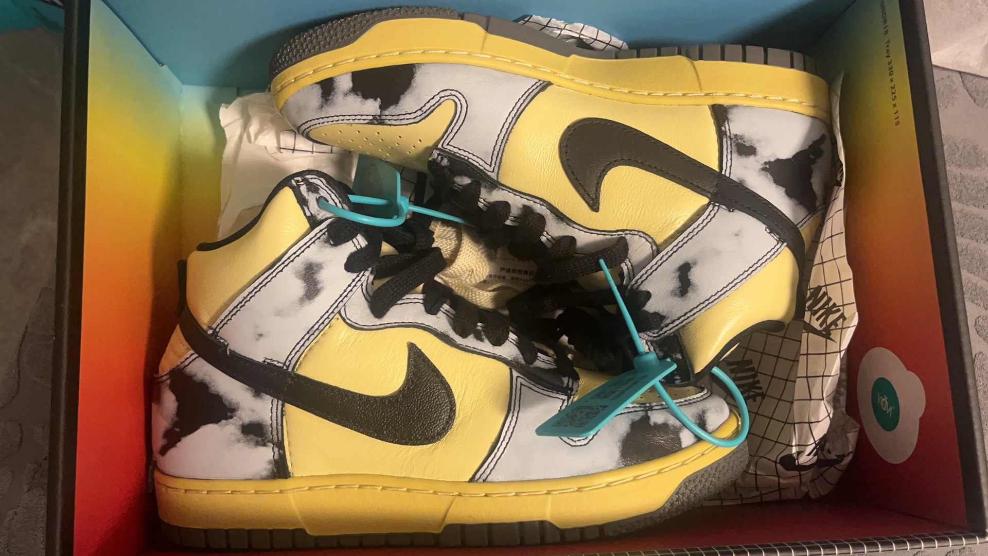 custom review-Nike Dunk High SP 'Черный ACID Wash' Высокие Кроссовки для скейтбординга Unisex Серый Черный