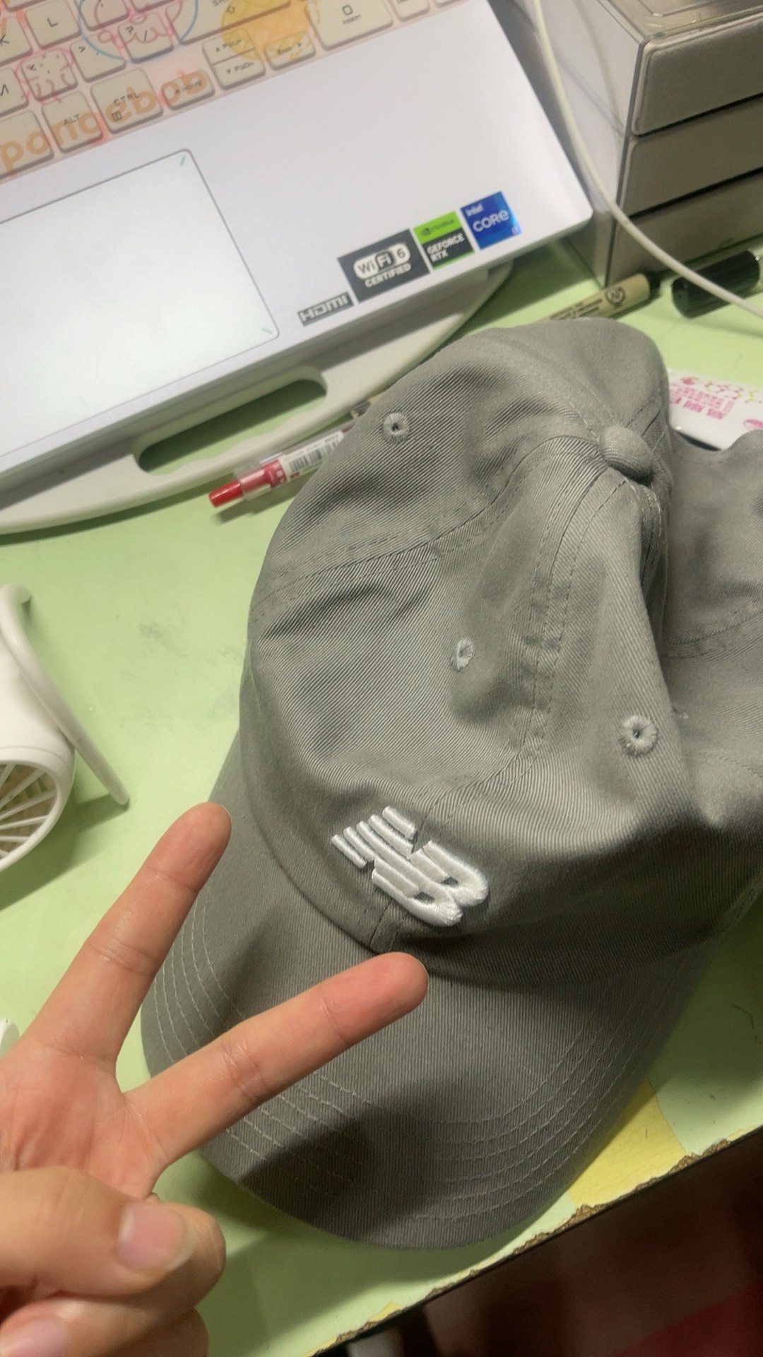 custom review-New Balance Хлопковые кепки унисекс серые