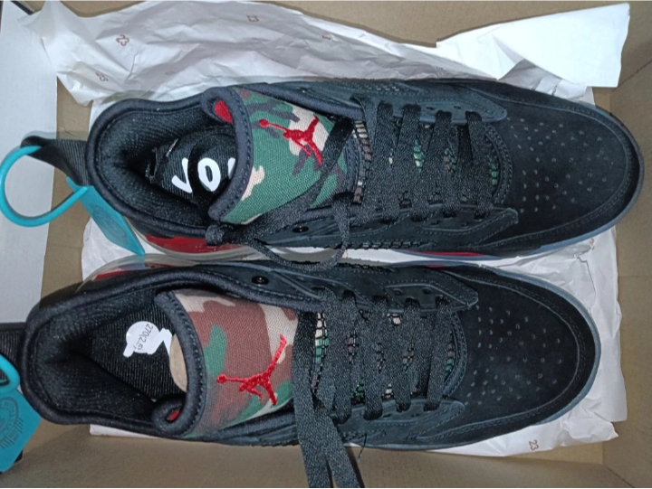 custom review-Джордан Mars 270 Low Shock Absorbers Slip-Resistant Low Top Винтажные Баскетбольные Кроссовки Мужские Черные Красные Камуфляж