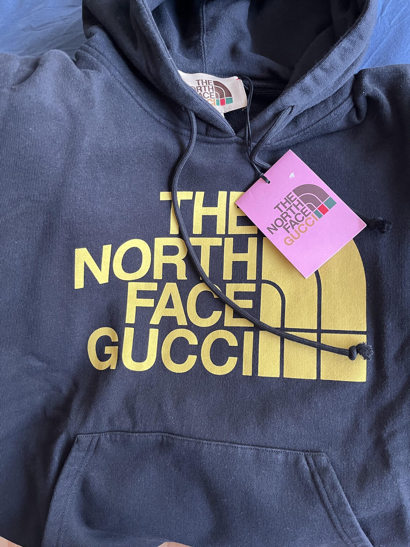 gucci古驰 x the north face 联名款 印花连帽套头长袖卫衣 男女同款