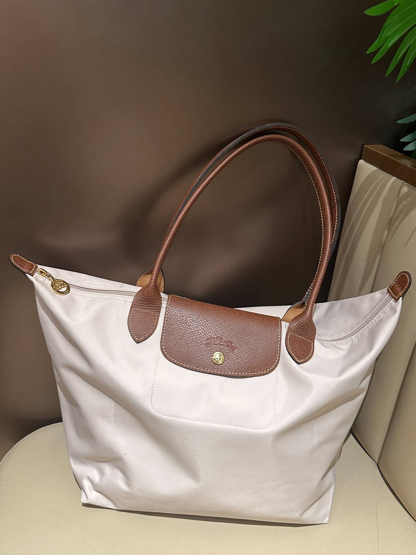 custom review-LONGCHAMP Холст Сумка для покупок Пельмени Сумка Плечевая Сумка Большая Женская Бумага Цвет