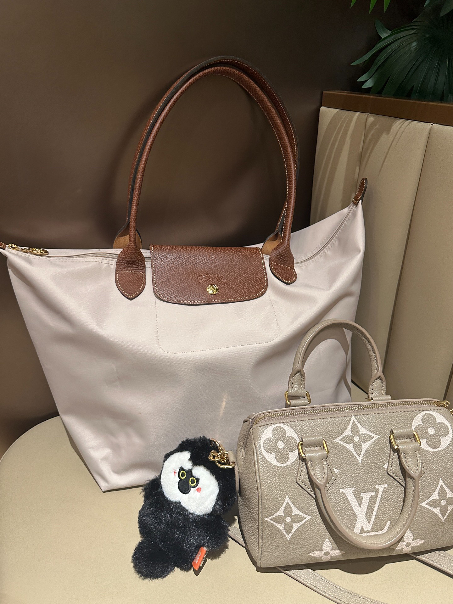 custom review-LONGCHAMP Холст Сумка для покупок Пельмени Сумка Плечевая Сумка Большая Женская Бумага Цвет
