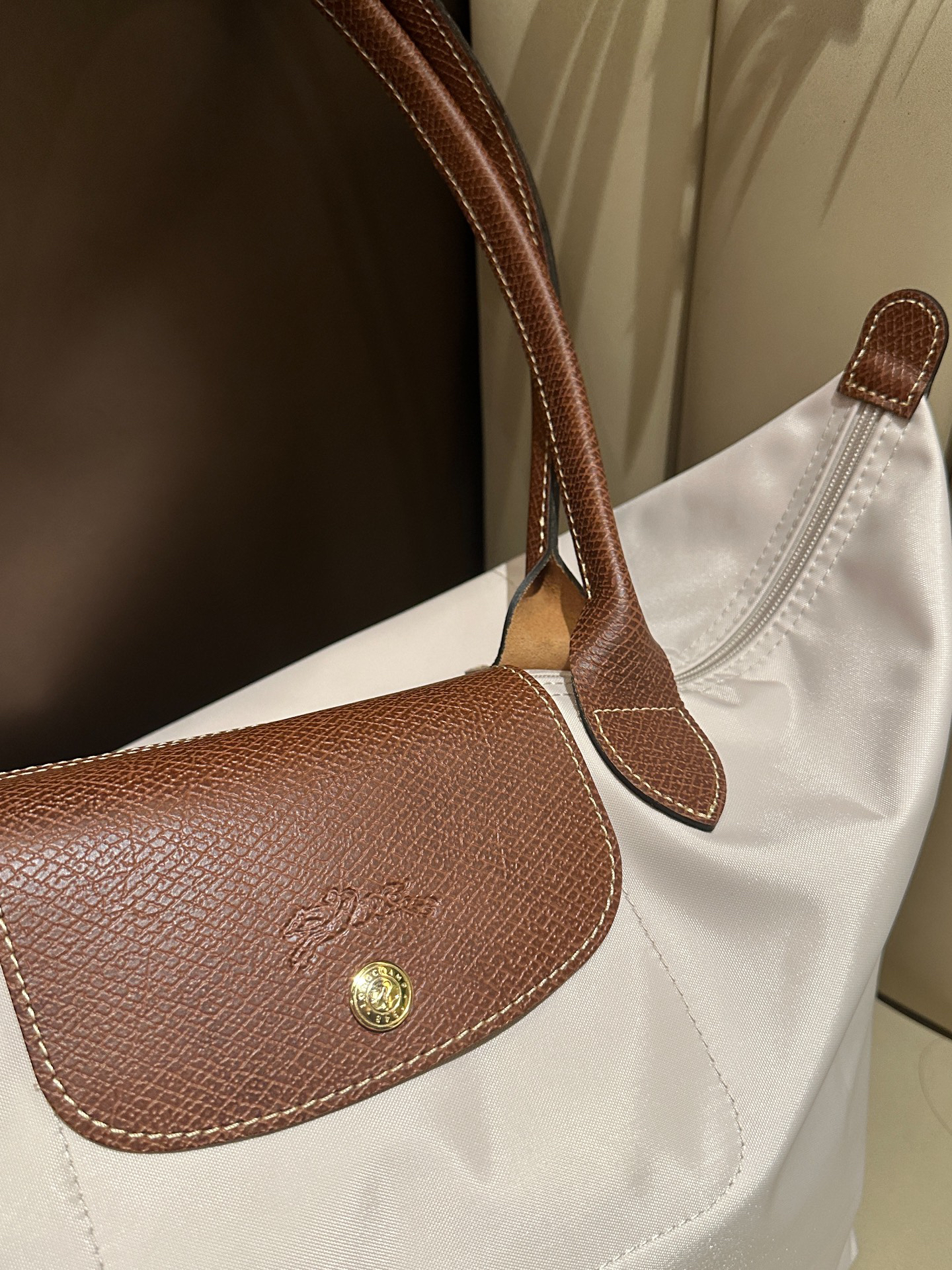 custom review-LONGCHAMP Холст Сумка для покупок Пельмени Сумка Плечевая Сумка Большая Женская Бумага Цвет