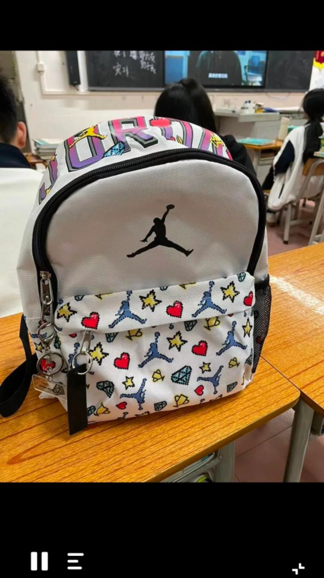 custom review-Jordan Polyester Casual Backpack Small Unisex White Джордан Полиэстер Повседневный Рюкзак Маленький Унисекс Белый