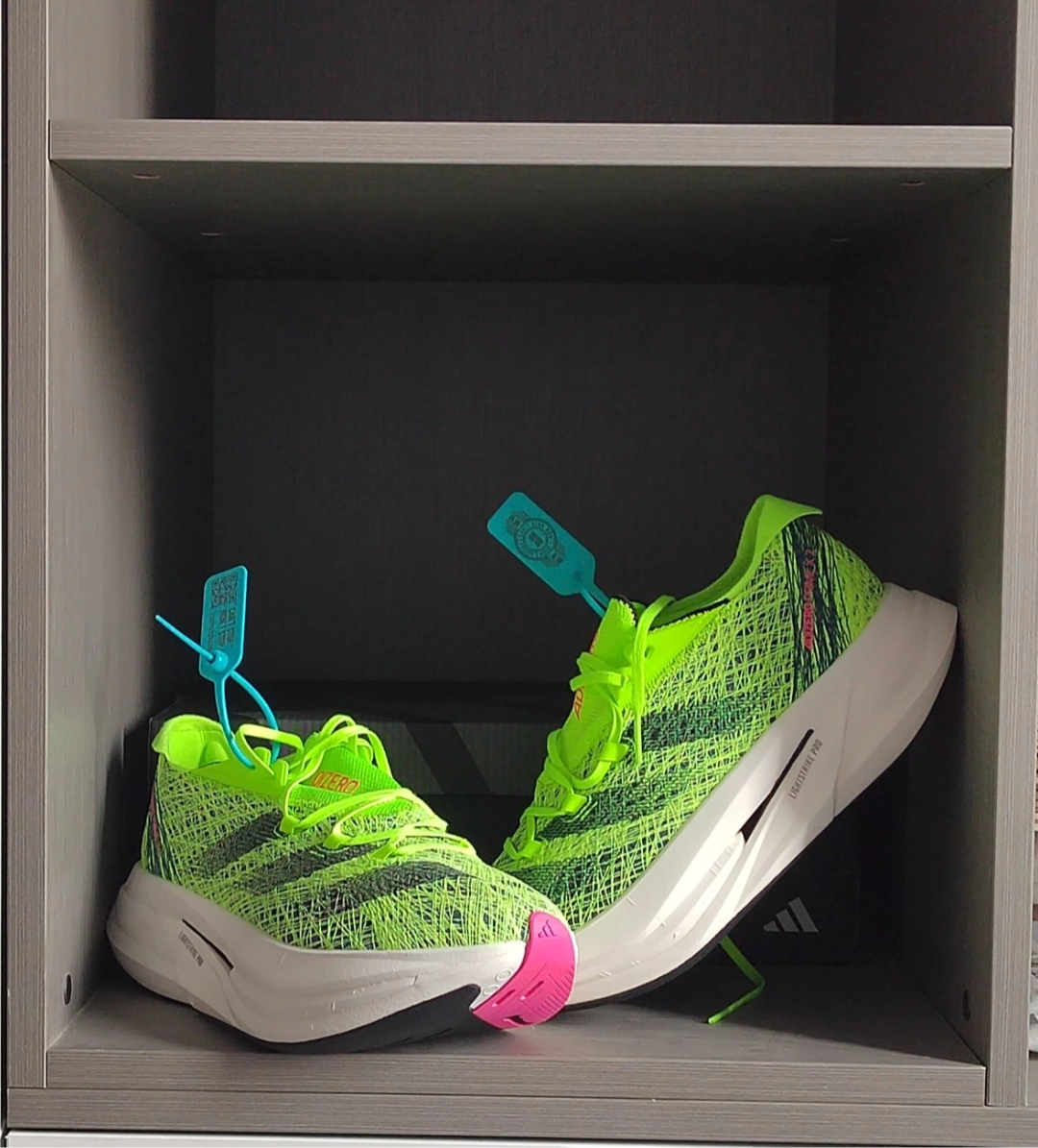 custom review-Adidas ADIZERO PRIME X 2 STRUNG Беговые кроссовки Низкий топ Белый Зеленый Унисекс