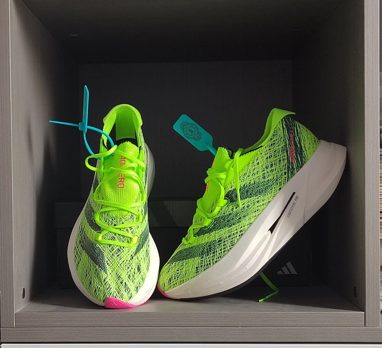 custom review-Adidas ADIZERO PRIME X 2 STRUNG Беговые кроссовки Низкий топ Белый Зеленый Унисекс