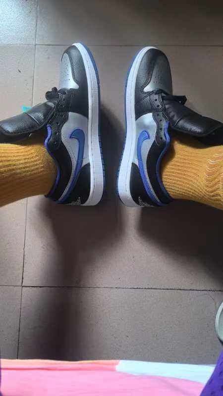 custom review-Jordan Air Jordan 1 Low Топ Винтажные Баскетбольные Кроссовки Мужские Черные Синие