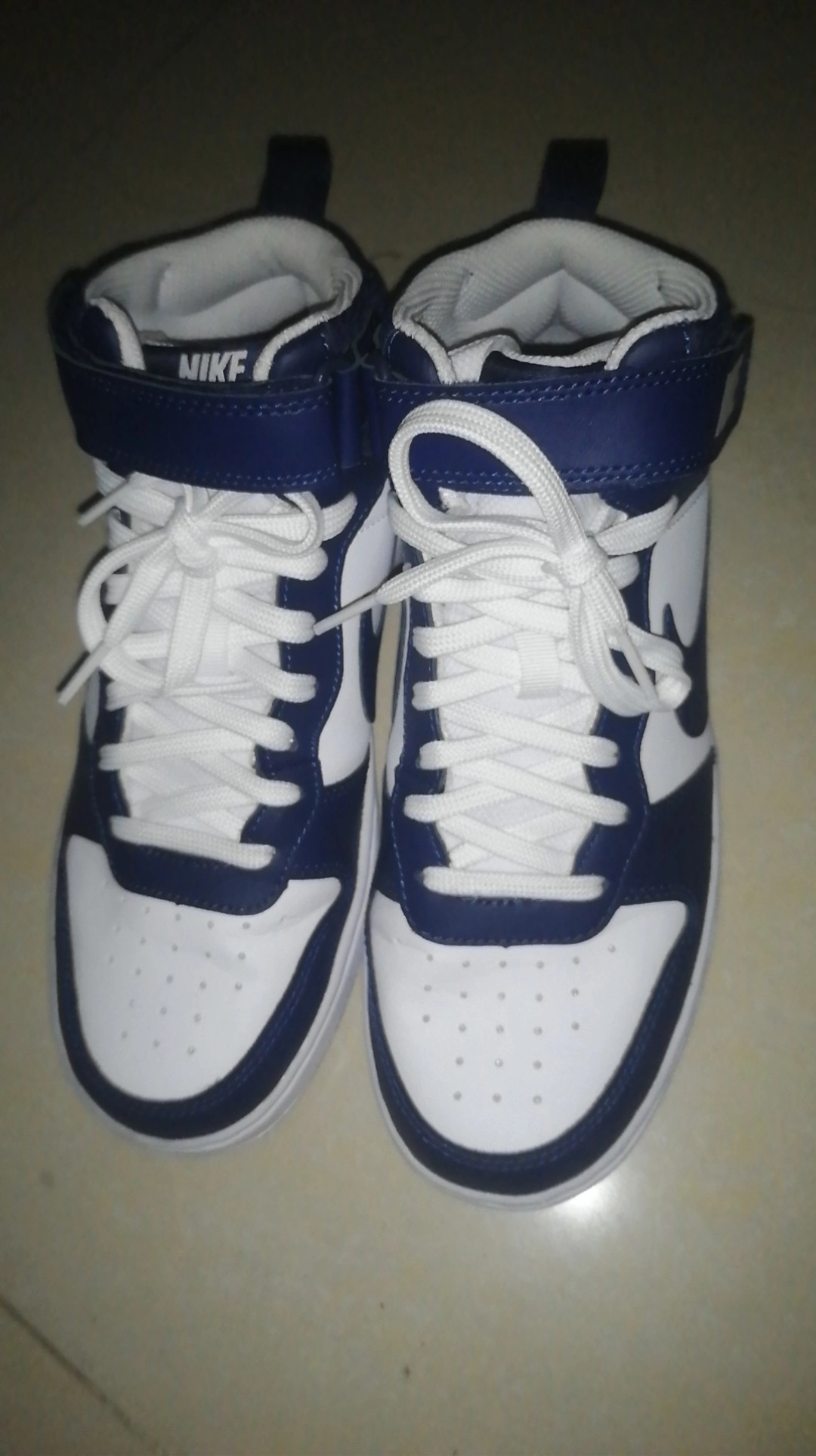 custom review-Nike Court Borough MID 2 MID Топ Детские Скейтбординги Сине-белый