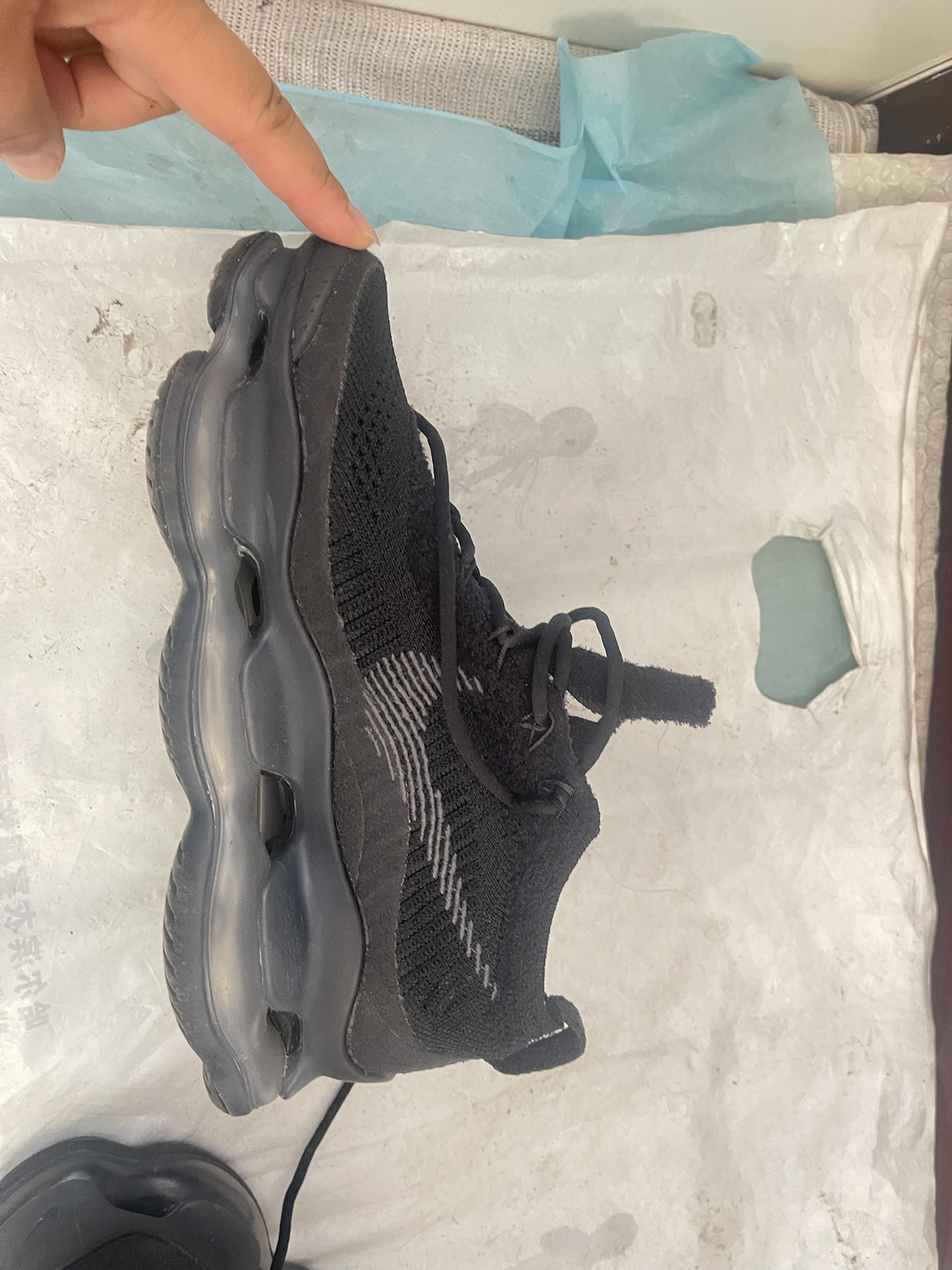 custom review-Nike Air Max Scorpion Амортизация Износостойкий Низкий Топ Повседневные Беговые кроссовки Женские Черные Переработанный Материал