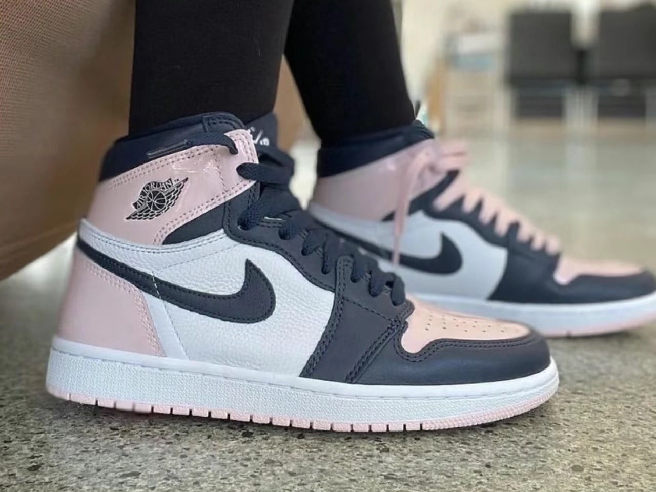 custom review-Jordan Air Jordan 1 Поддержка High Топ Винтажные баскетбольные кроссовки Женские Белые Черные Розовые