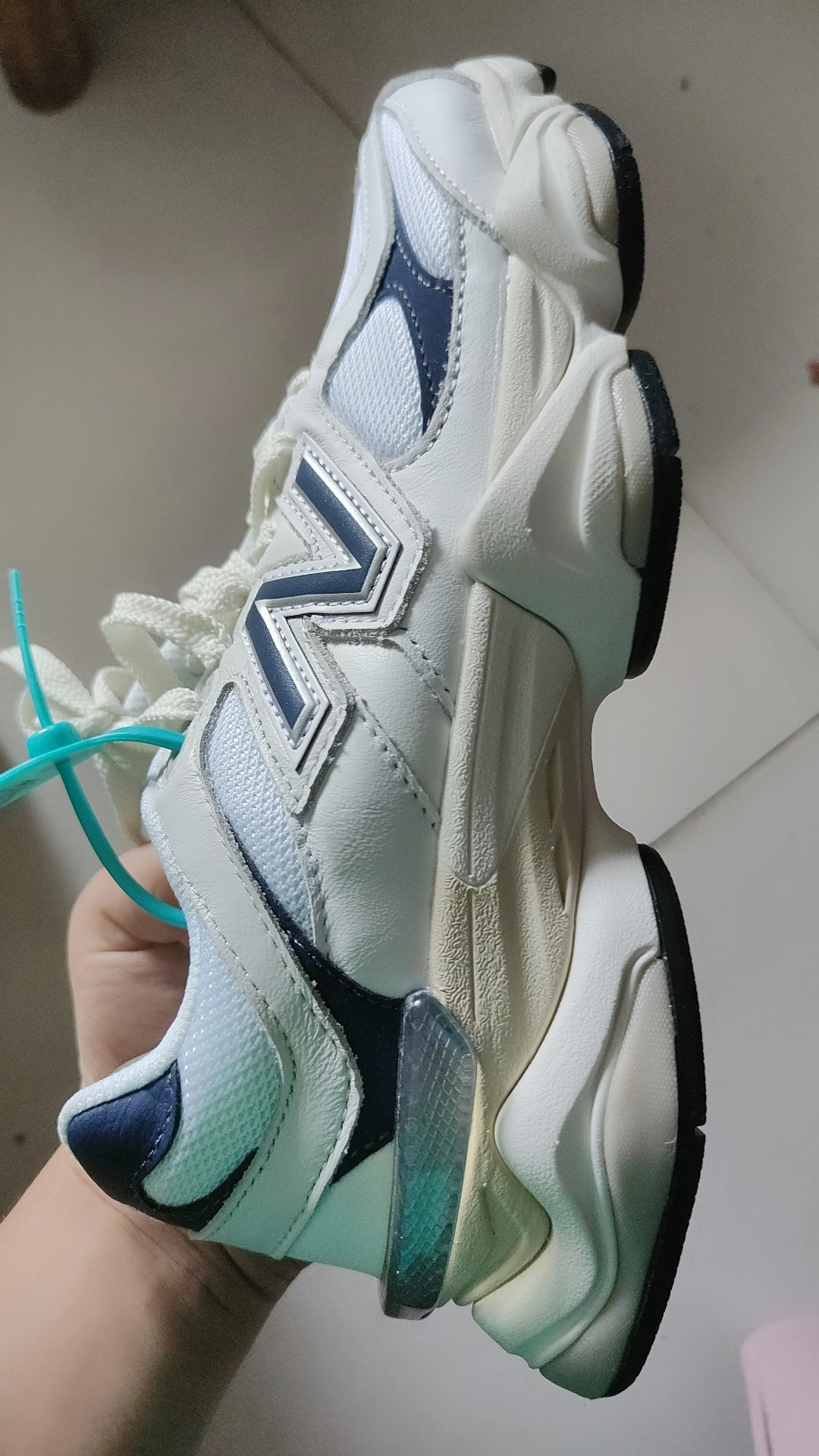 custom review-New Balance NB 9060 Амортизаторы Slip-resistant Низкий Топ Повседневная обувь Унисекс Белый Синий