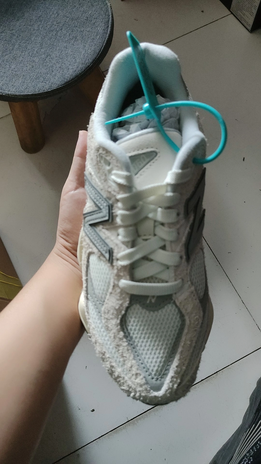 custom review-New Balance NB 9060 'Белый GREY' Амортизация Износостойкий Низкий Топ Повседневная Обувь Унисекс Белый Серый