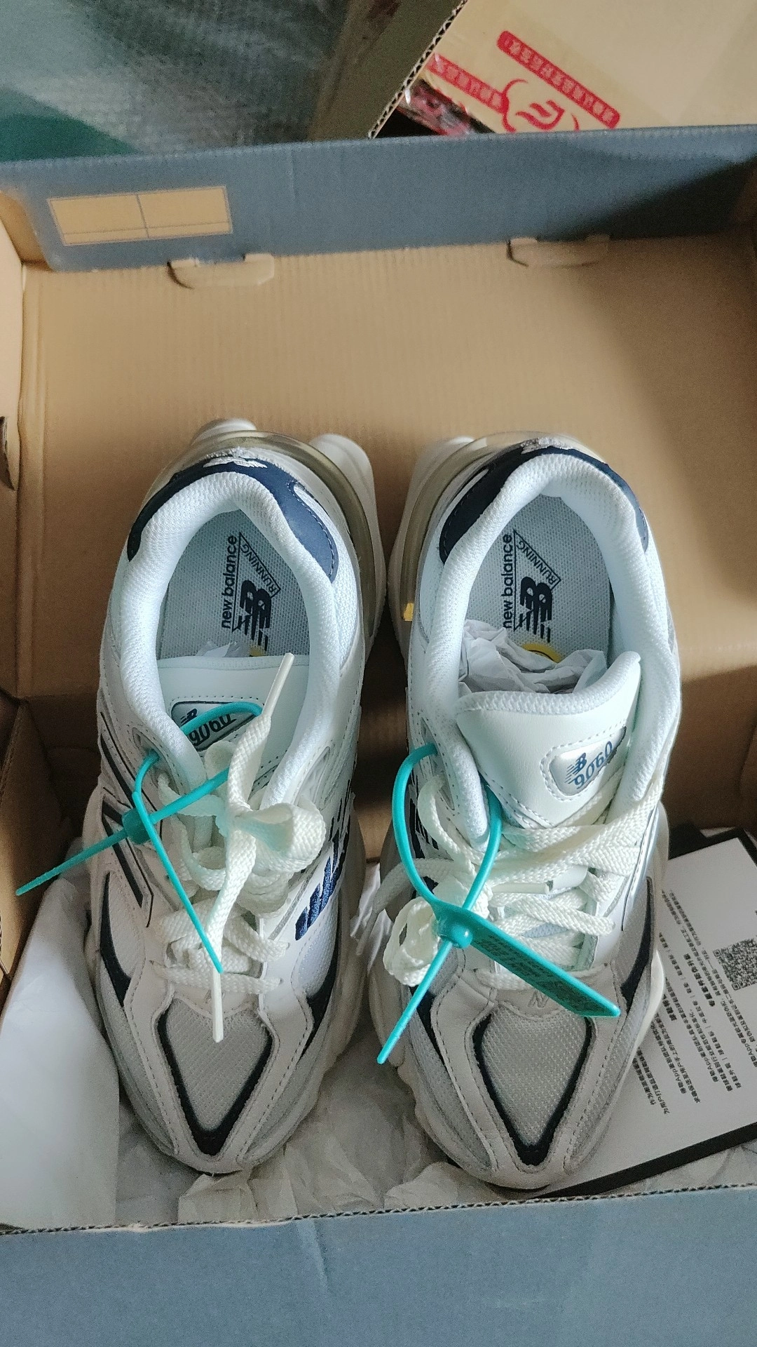 custom review-New Balance NB 9060 Амортизаторы Slip-resistant Низкий Топ Повседневная обувь Унисекс Белый Синий