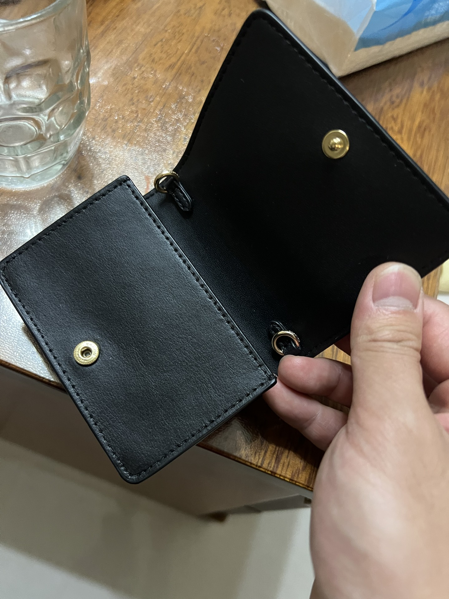 custom review-COACH Цепочка Холст с кожей Цепочка Кошелек Сумка через плечо Сумка на плечо Мини Женская Темно-коричневая