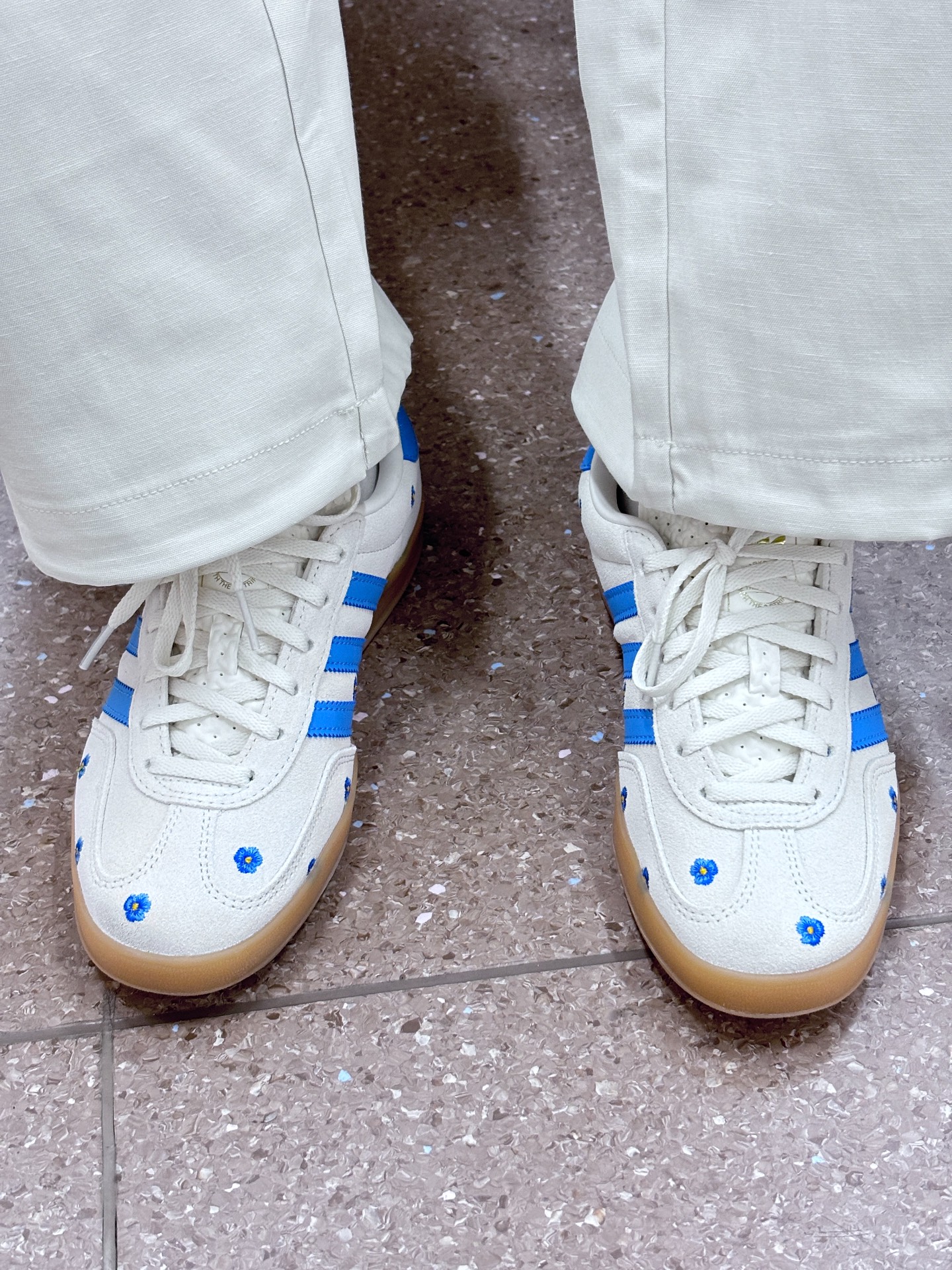 custom review-Adidas Originals Gazelle 'Цветочный Бежевый Светло-Синий' Низкие Кроссовки для скейтбординга Женские Серые