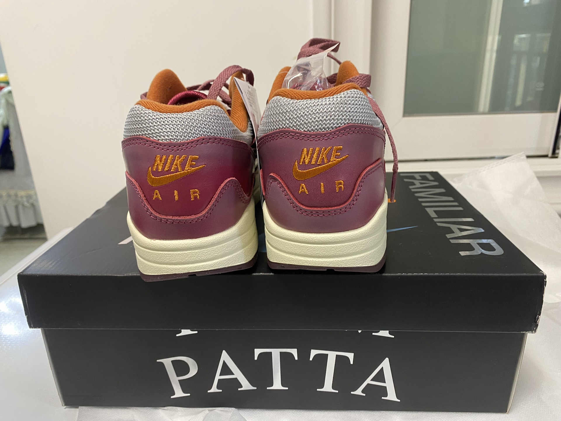 custom review-Patta x Nike Air Max 1 Амортизация и Дышащий Низкий Топ Повседневные Беговые Кроссовки Унисекс Красный