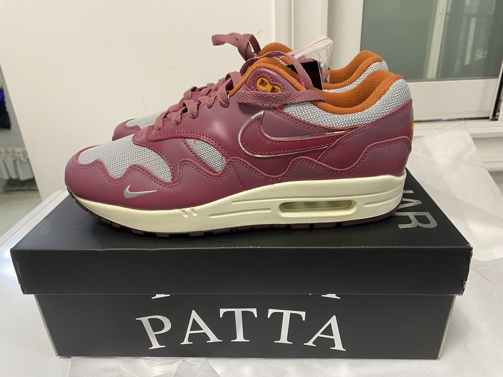 custom review-Patta x Nike Air Max 1 Амортизация и Дышащий Низкий Топ Повседневные Беговые Кроссовки Унисекс Красный