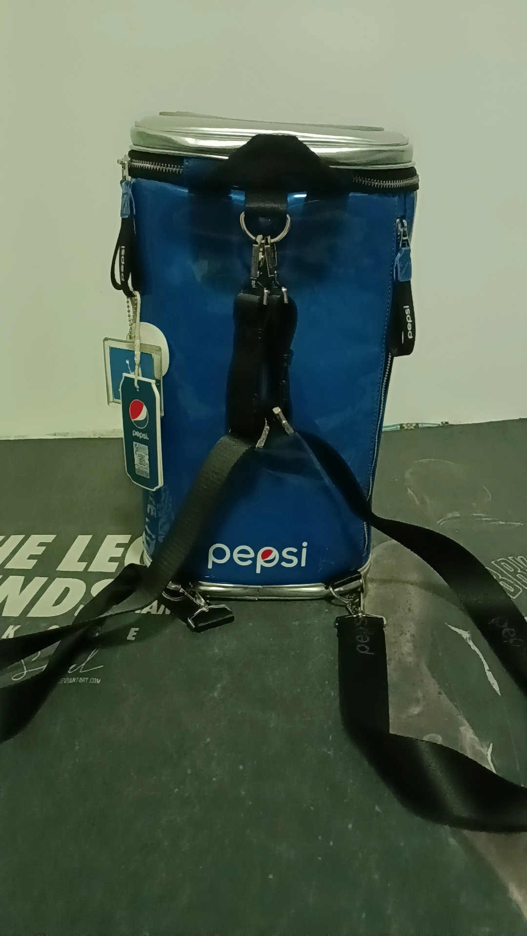 custom review-Pepsi ПУ (полиуретан) Ведро-Формовая Сумка-Рюкзак Унисекс Синий Черный