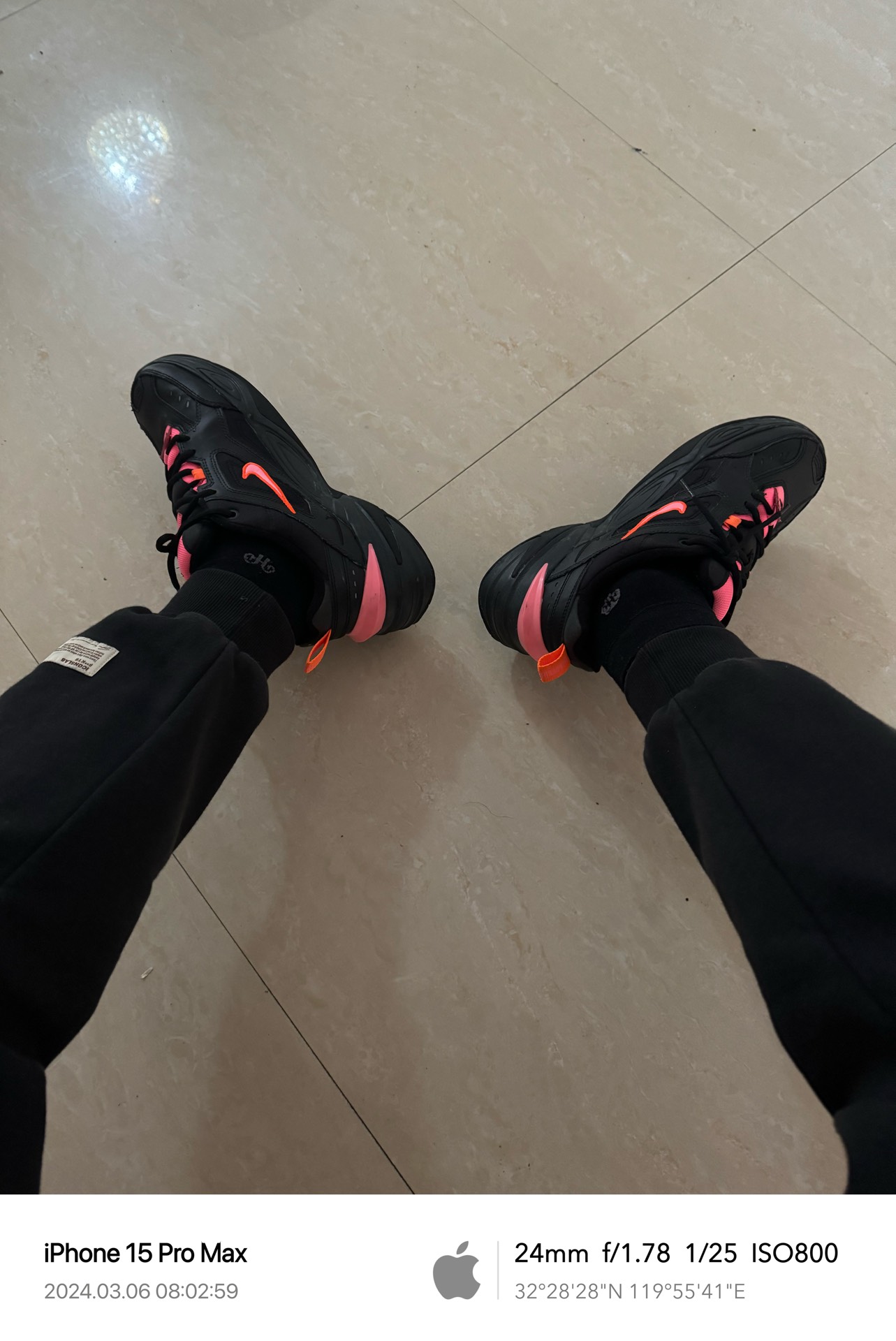 custom review-Nike M2K Tekno Non Slip Легкий Низкий Топ Толстая Подошва Кроссовки Унисекс Черный Розовый