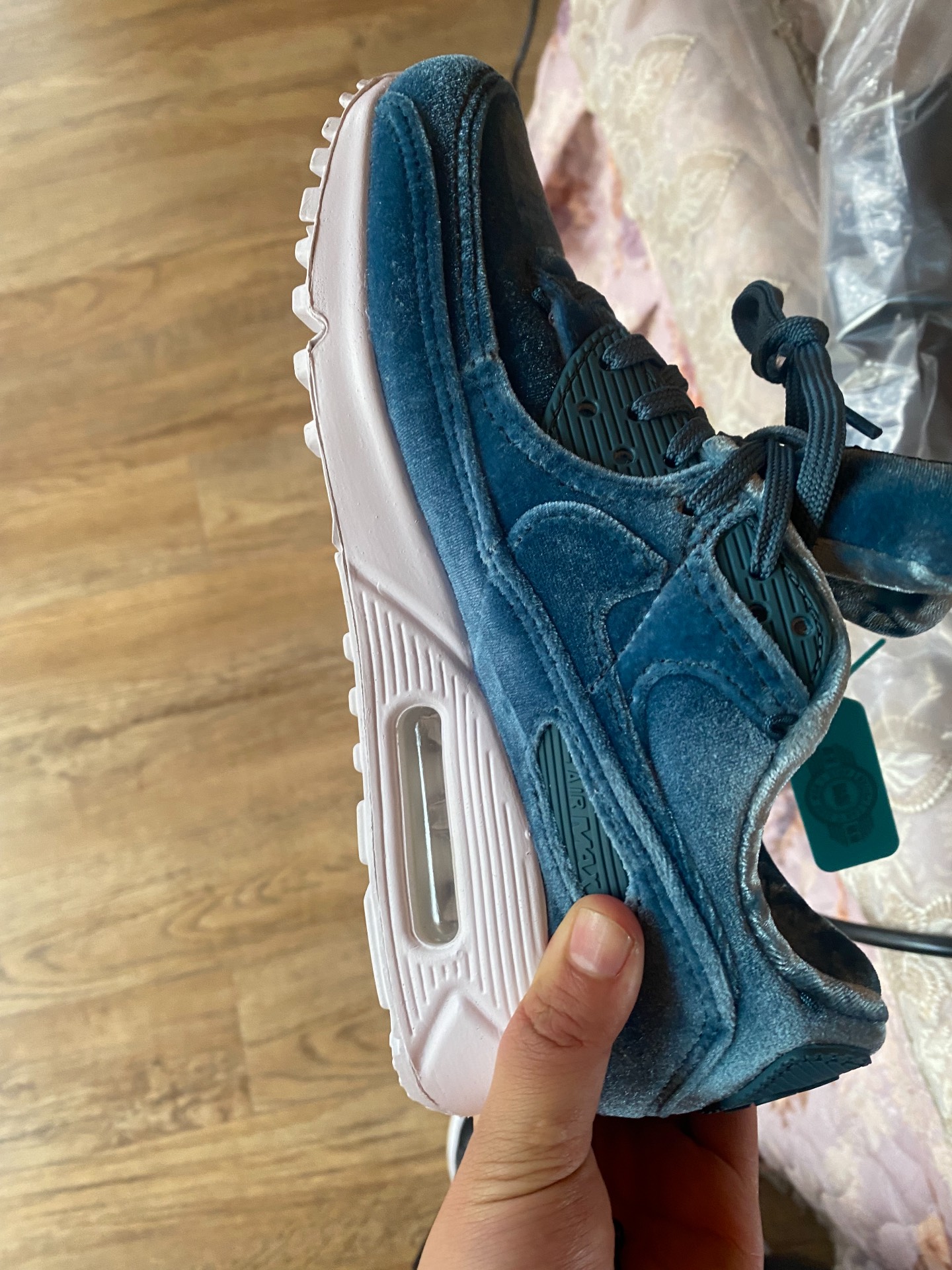 custom review-Nike Air Max 90 Low Топ Повседневные Беговые Кроссовки Женские Озерный Зеленый