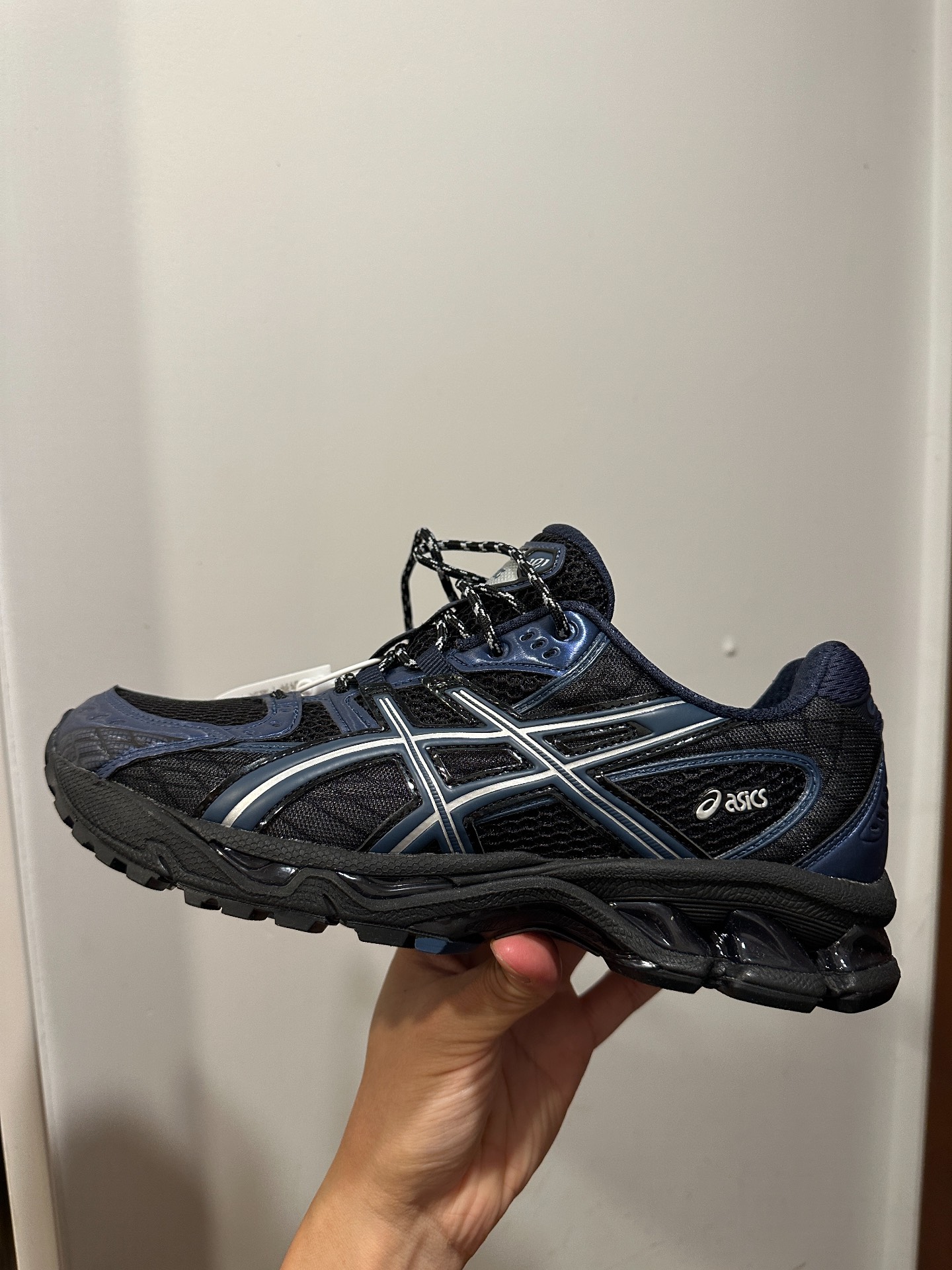 custom review-Asics Gel Nimbus 10,1 Устойчивые к истиранию Низкие Кроссовки для Бега Унисекс Синие Черные