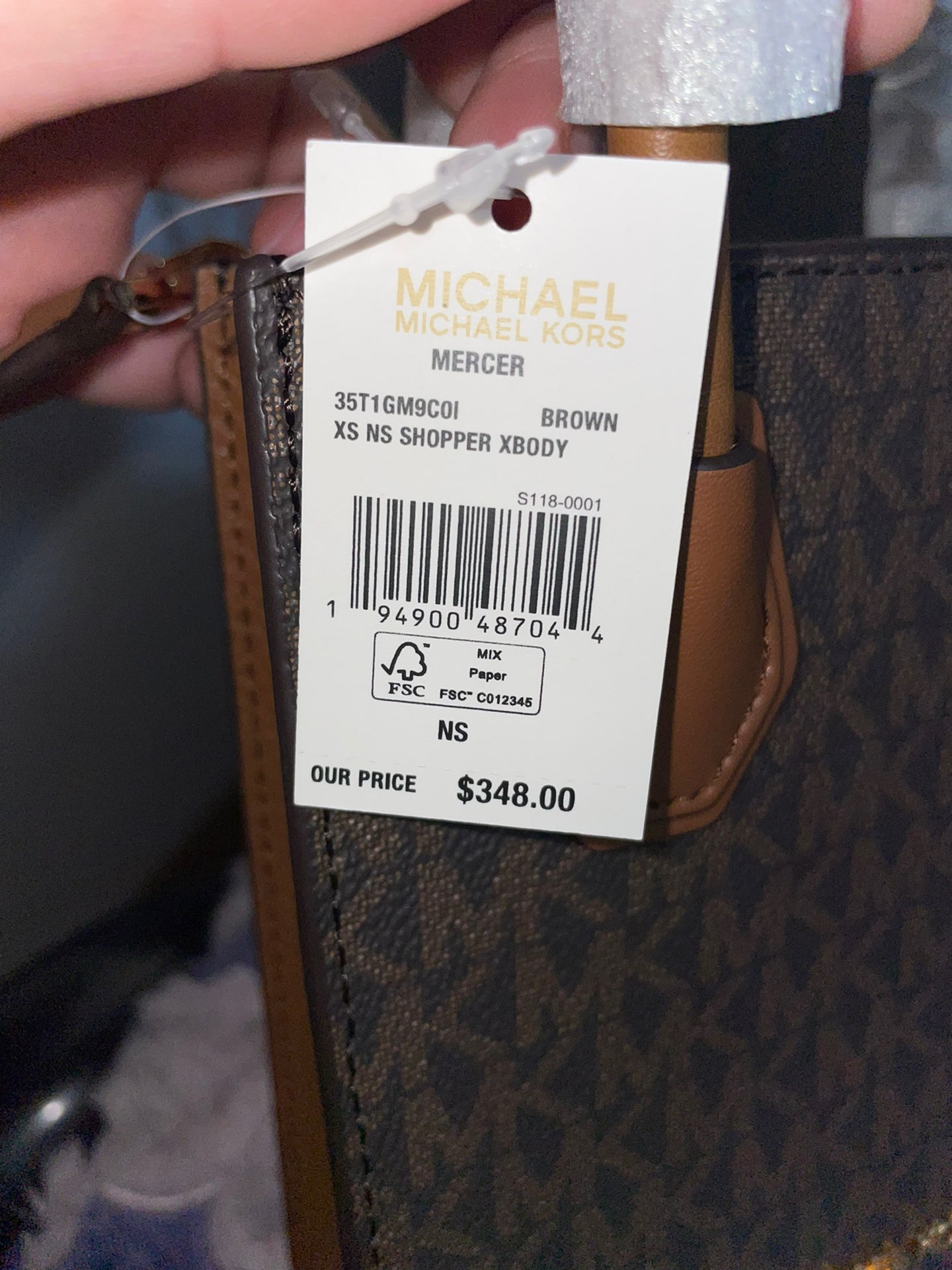 custom review-MICHAEL KORS Mercer Кожа Сумка Extra Mini Женская Желудево-Коричневая