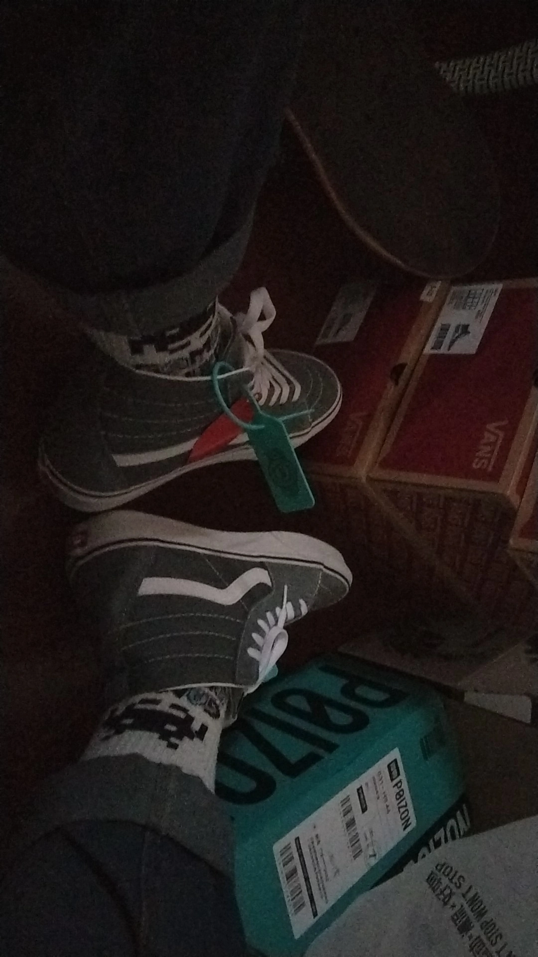 custom review-VANS SK8 Износостойкий и Легкий Высокий Топ Скейтборд Кроссовки Унисекс Синий Серый