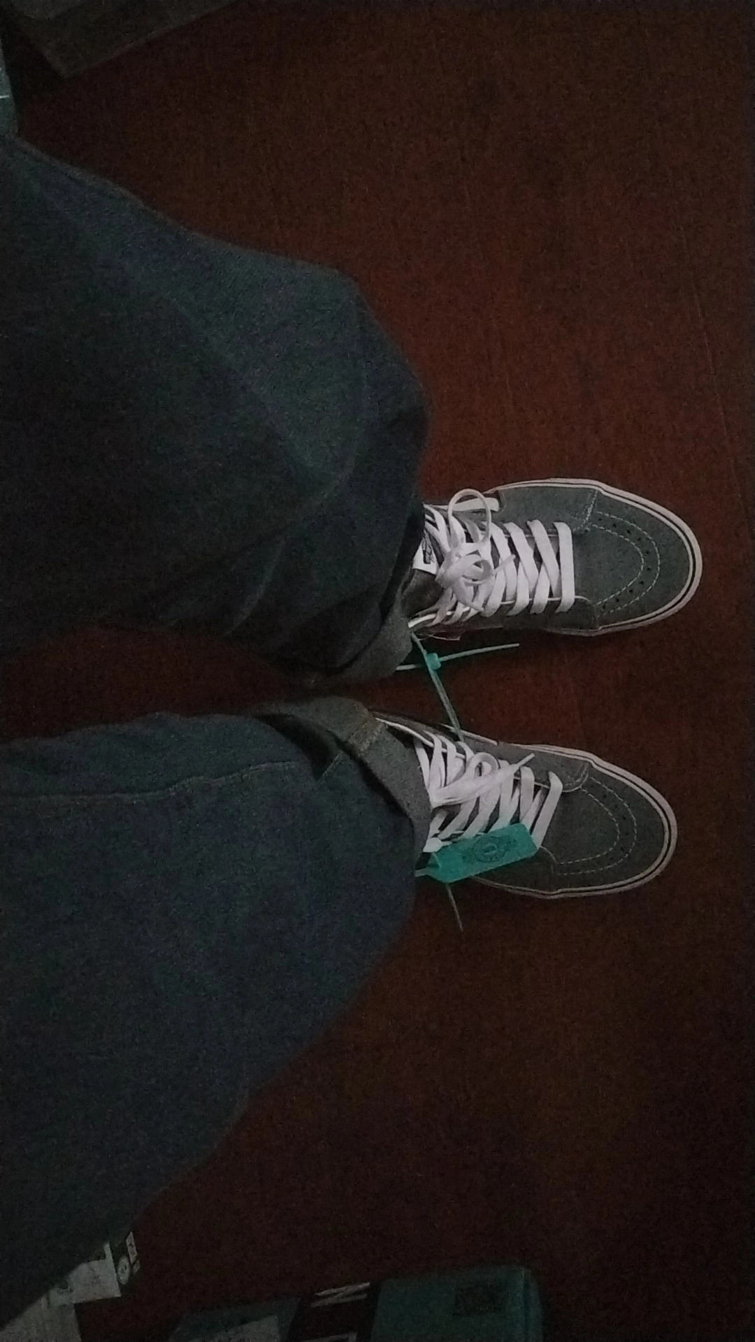 custom review-VANS SK8 Износостойкий и Легкий Высокий Топ Скейтборд Кроссовки Унисекс Синий Серый