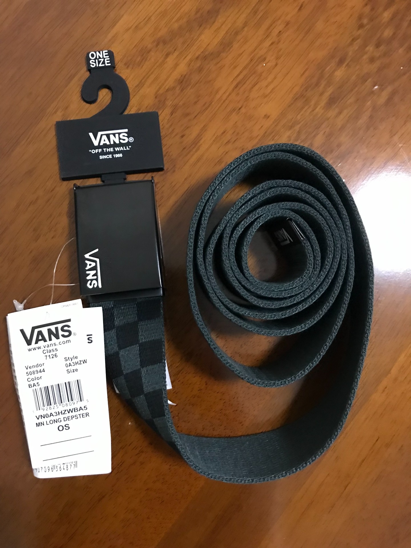 custom review-VANS Полиэстер Кожаные ремни Серый Черный Клетка Мужской