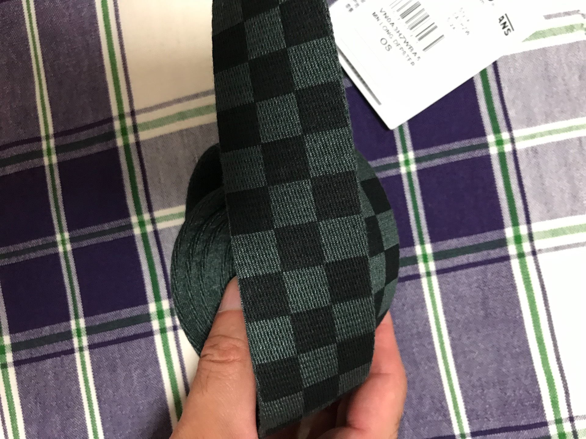 custom review-VANS Полиэстер Кожаные ремни Серый Черный Клетка Мужской