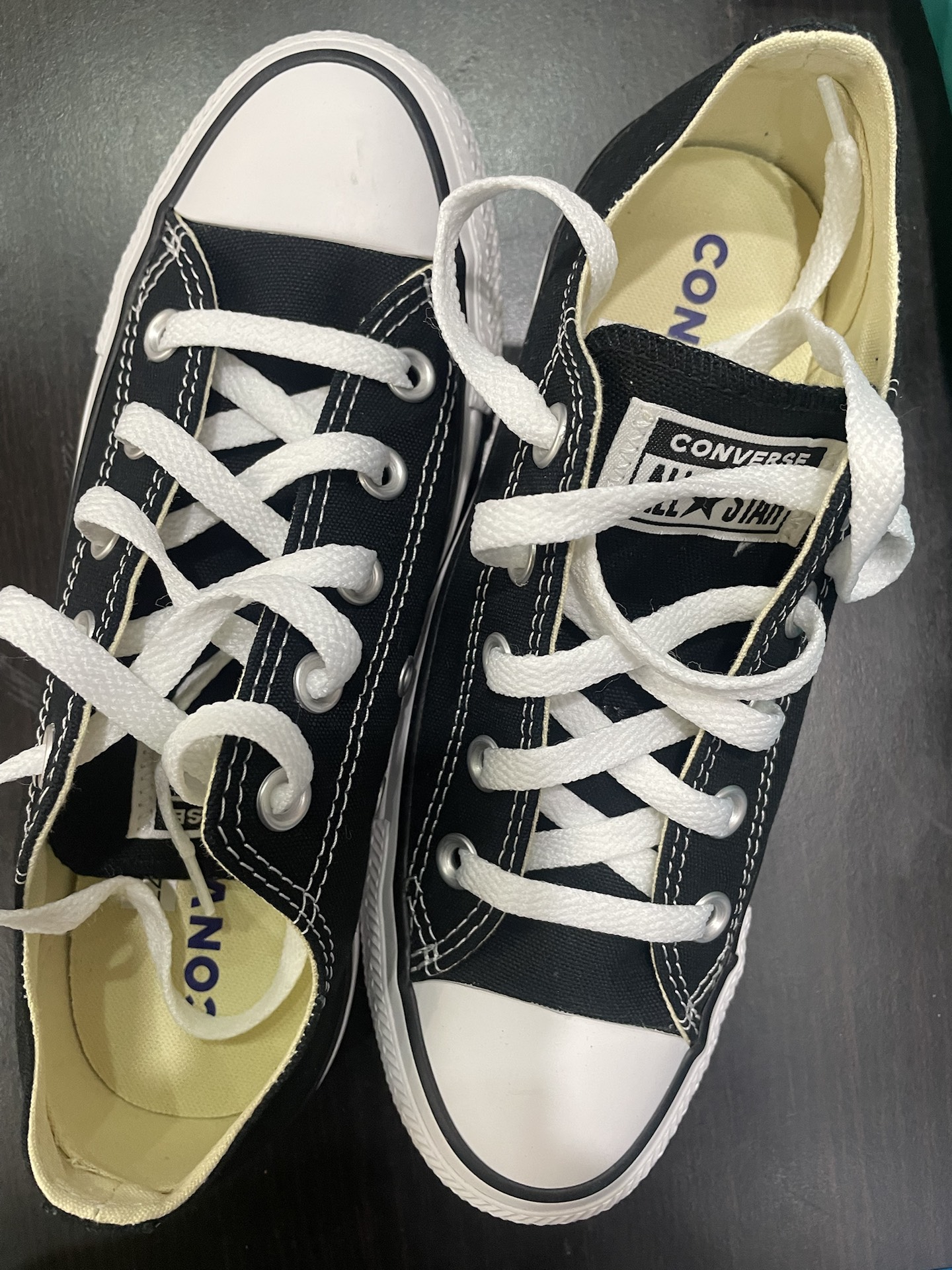 custom review-Конверс All Star Износостойкие Низкие Кеды Унисекс Черный Белый