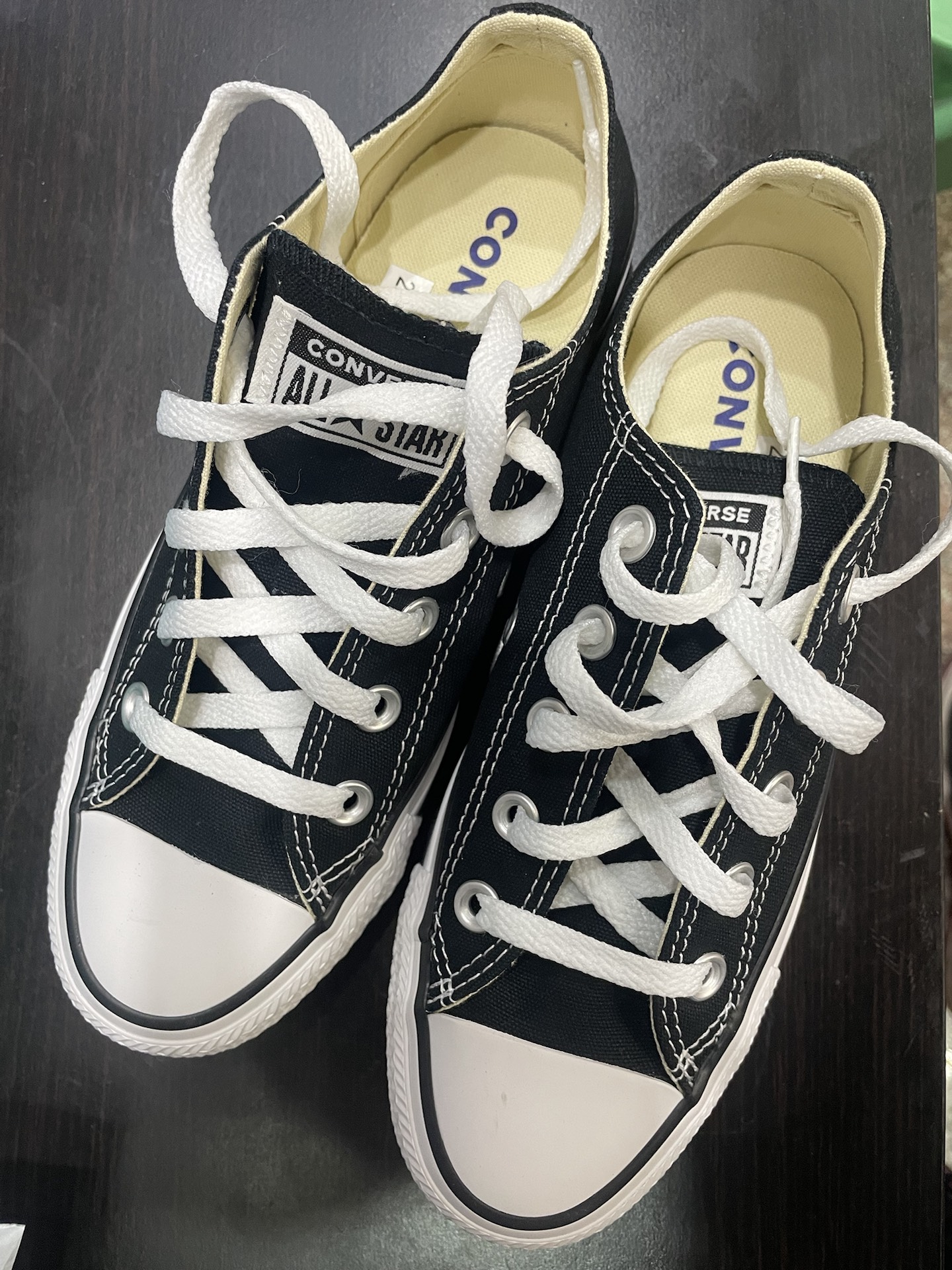 custom review-Конверс All Star Износостойкие Низкие Кеды Унисекс Черный Белый