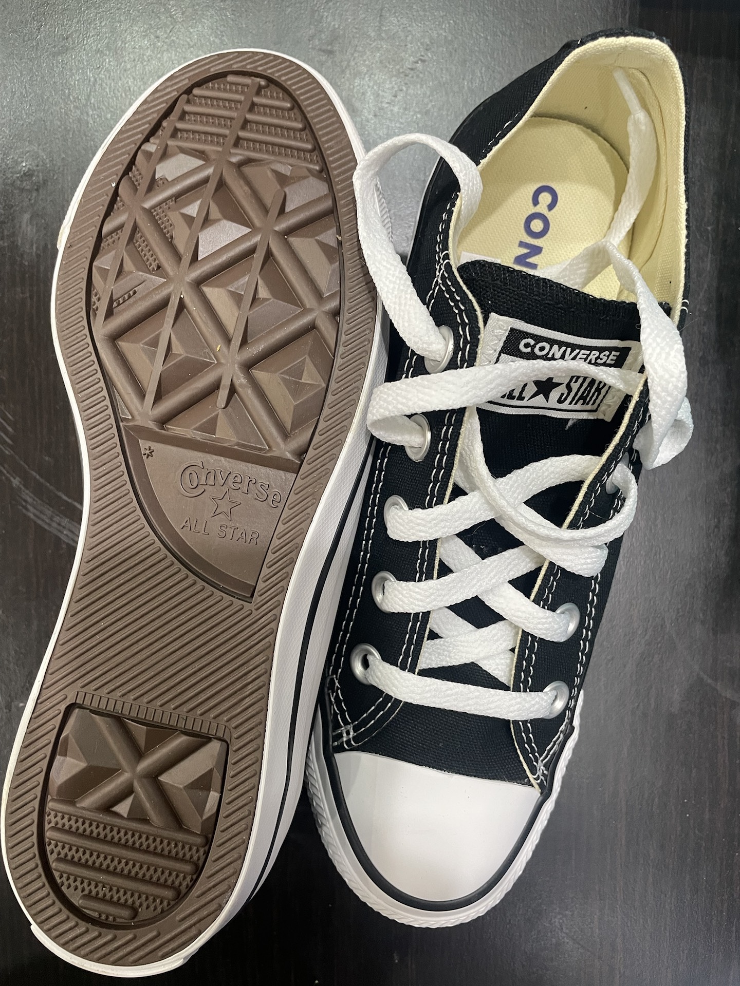 custom review-Конверс All Star Износостойкие Низкие Кеды Унисекс Черный Белый