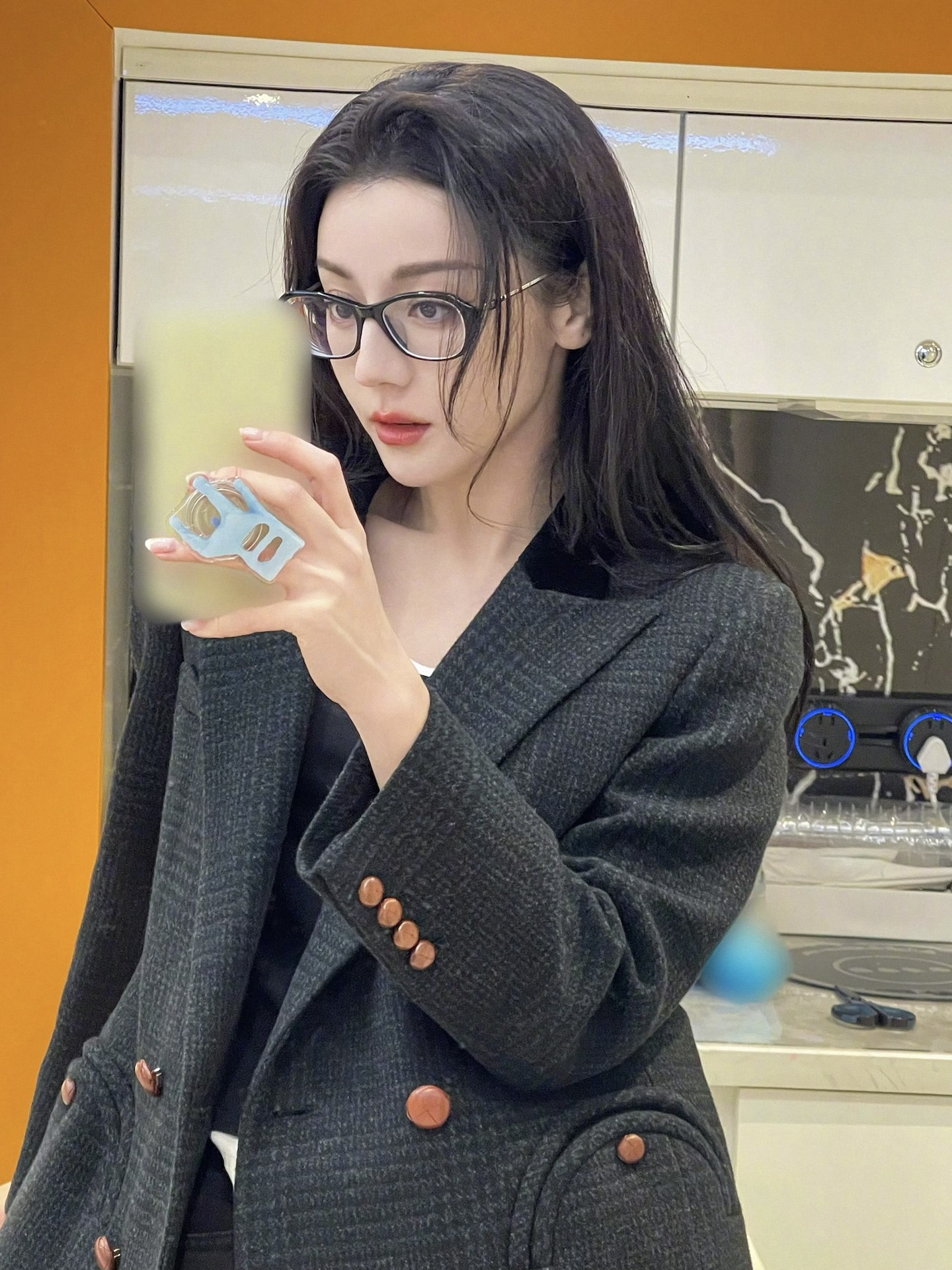 热巴|御姐廓形西装外套眼镜对镜拍