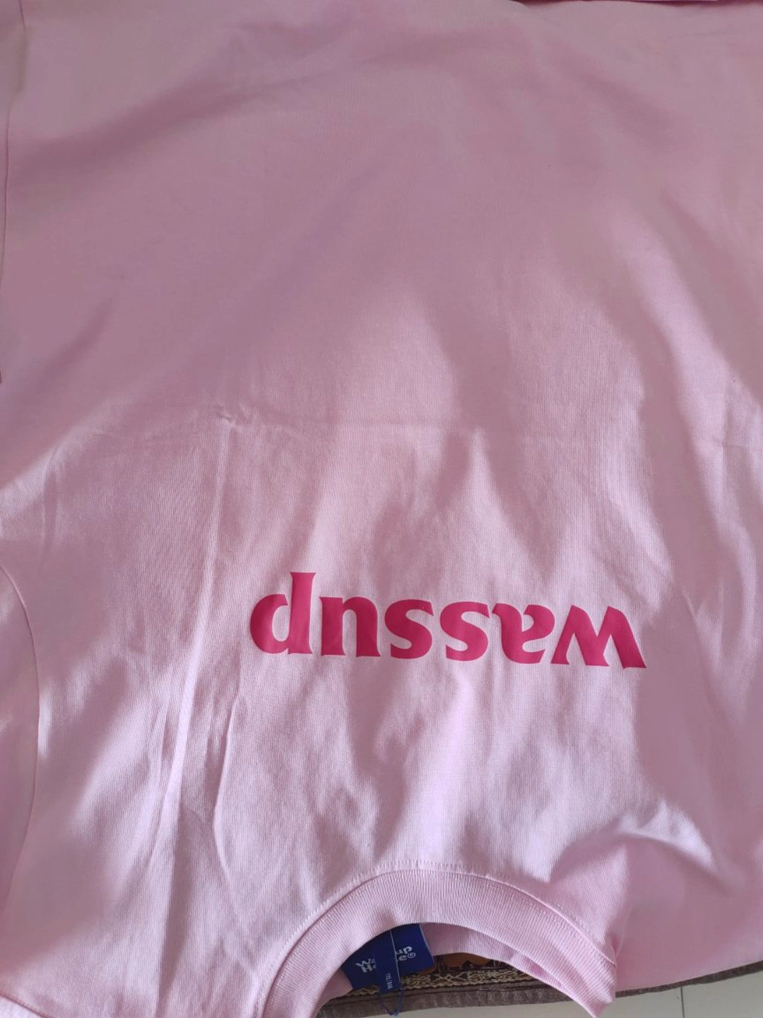 custom review-WASSUP логотип Короткий рукав T-рубашки Унисекс