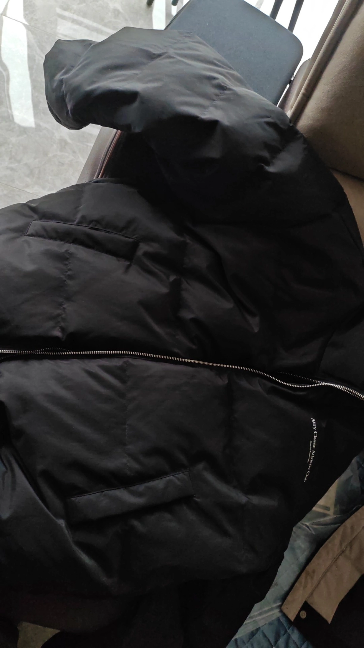 custom review-Atry Alphabet slogan series Пуховик Унисекс