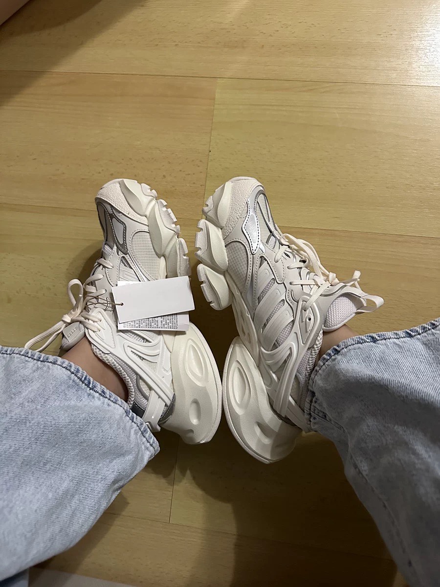 custom review-Adidas XLG RUNNER DELUXE Противоскользящие устойчивые к истиранию низкие беговые кроссовки унисекс белый серебристый