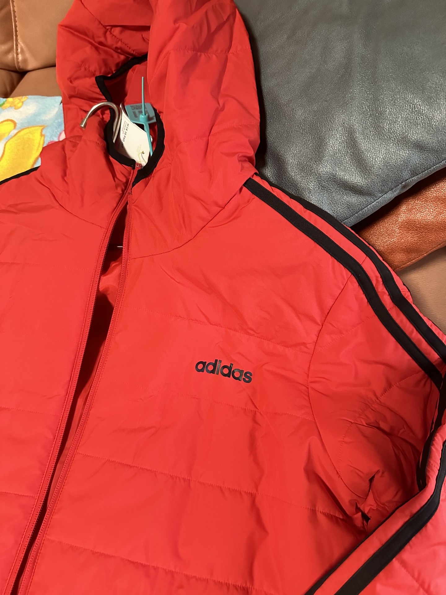 custom review-ADIDAS NEO Хлопковый пуховик Мужской Черный Красный