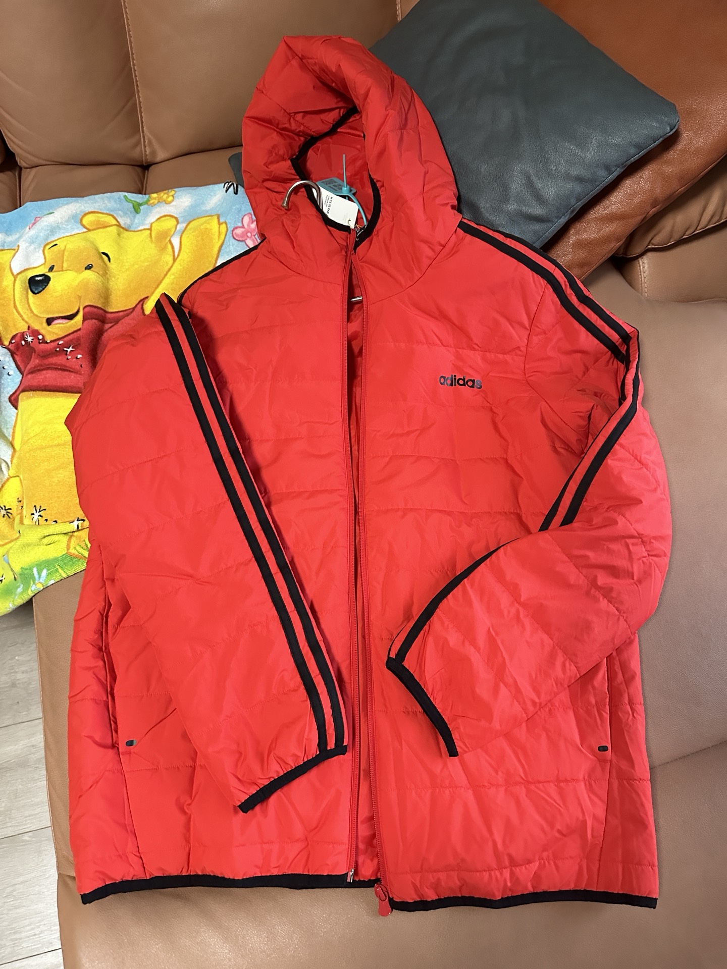 custom review-ADIDAS NEO Хлопковый пуховик Мужской Черный Красный