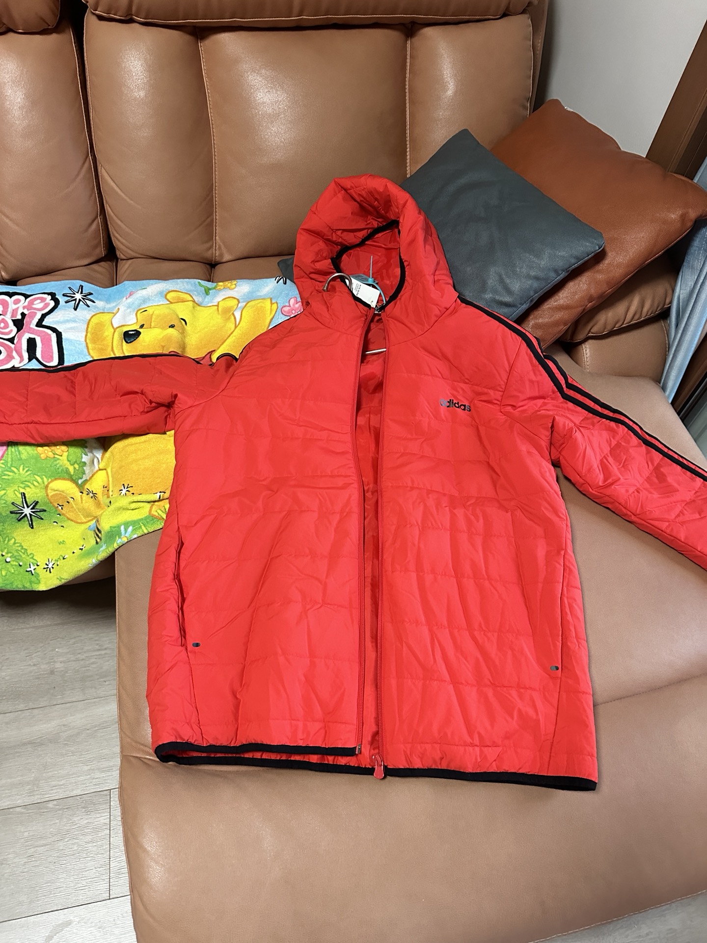 custom review-ADIDAS NEO Хлопковый пуховик Мужской Черный Красный